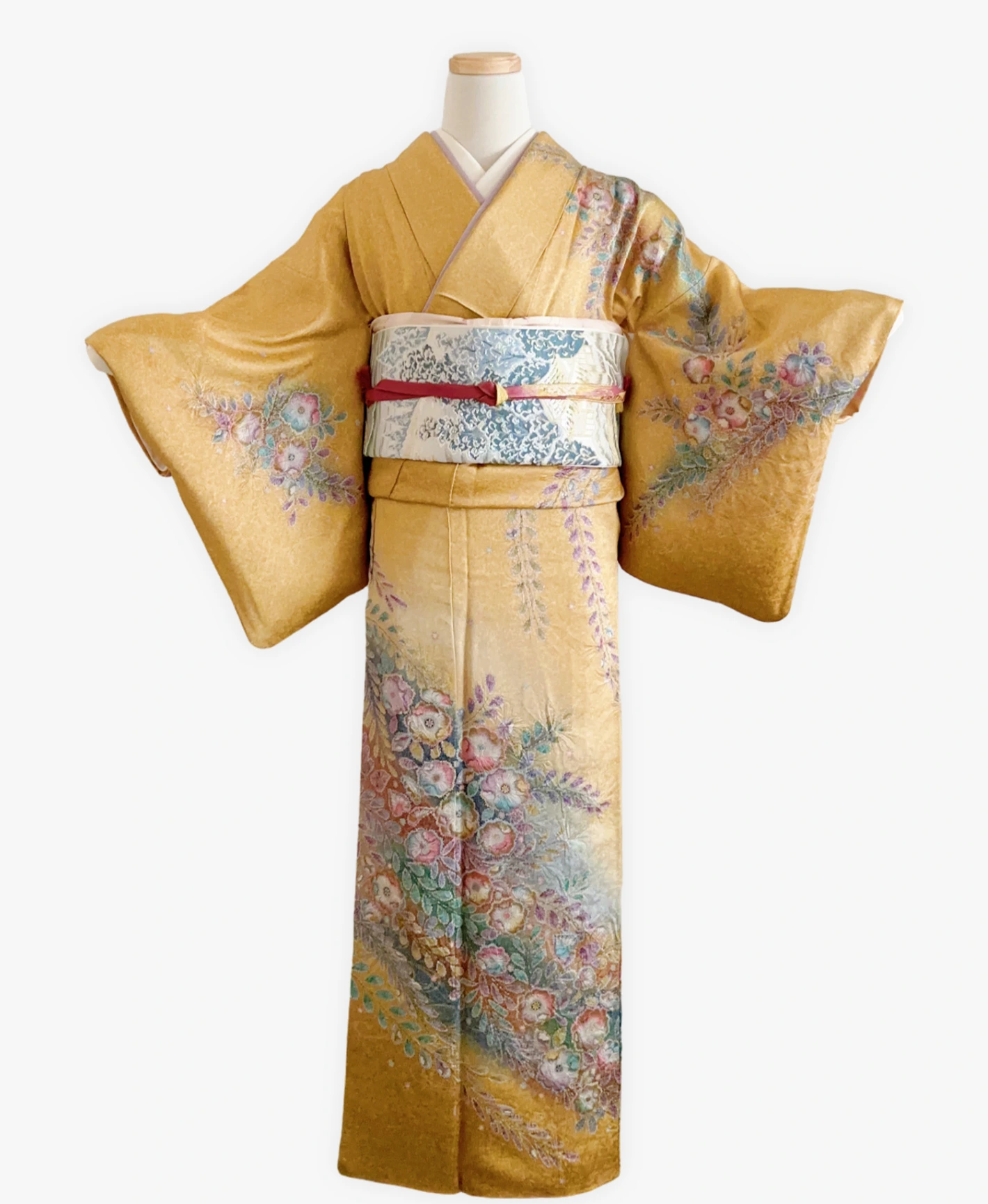 Golden Brown Floral Houmongi