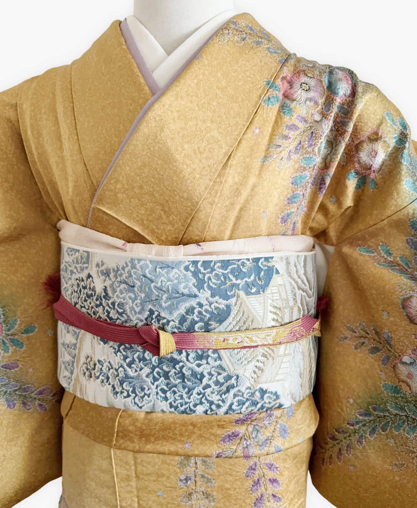 Golden Brown Floral Houmongi - Image 3