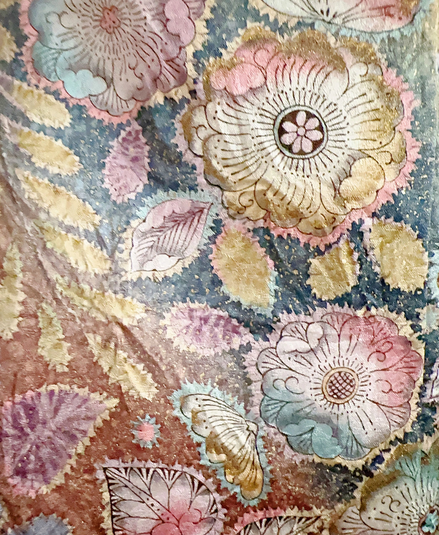 Golden Brown Floral Houmongi - Image 7