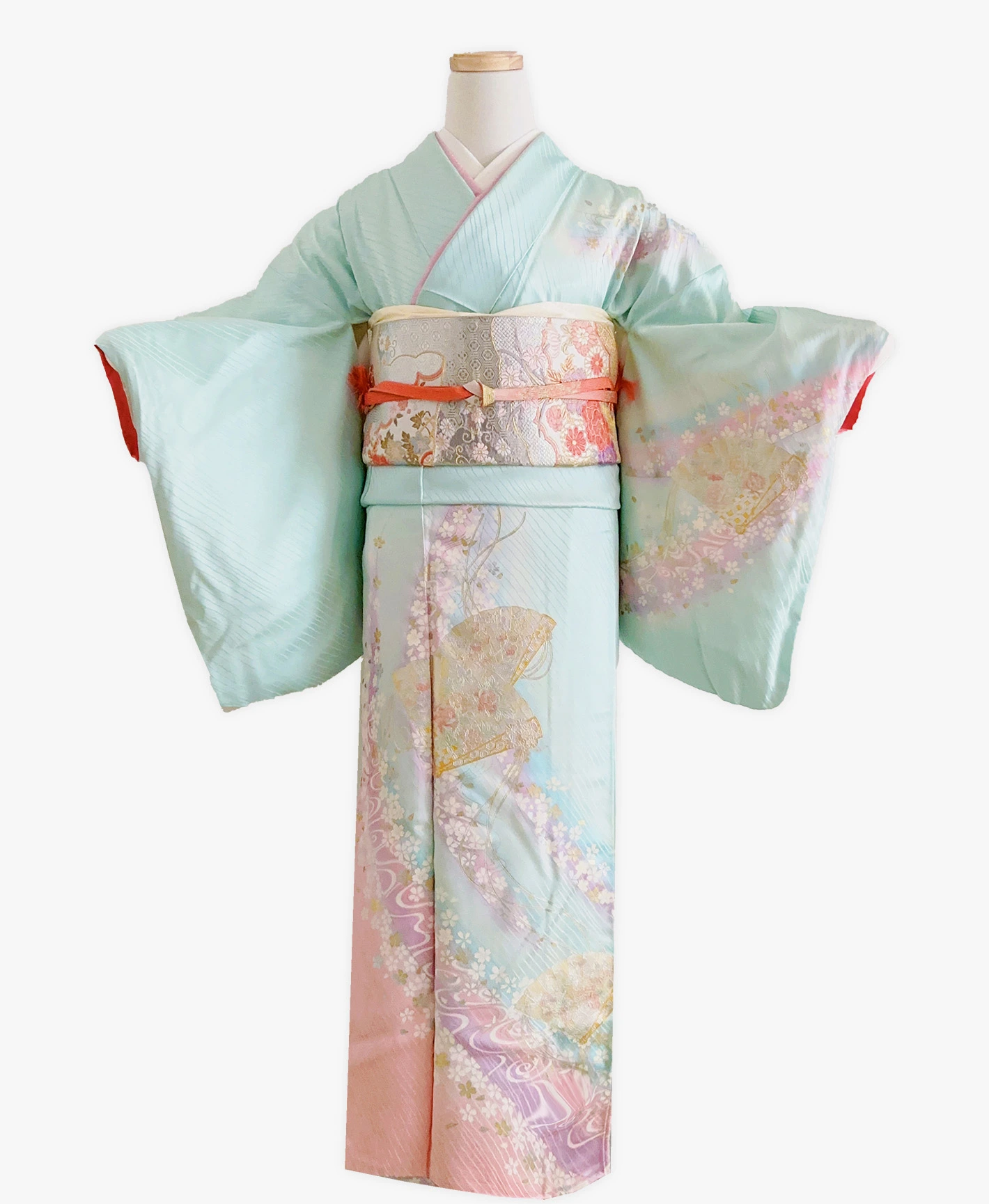 Light Blue Cherry Houmongi - Image 1