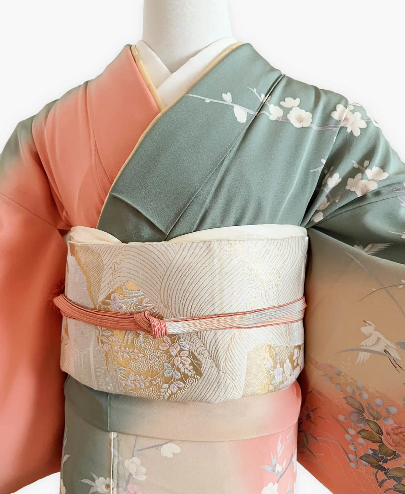 Sage Gray Heron Houmongi - Image 3