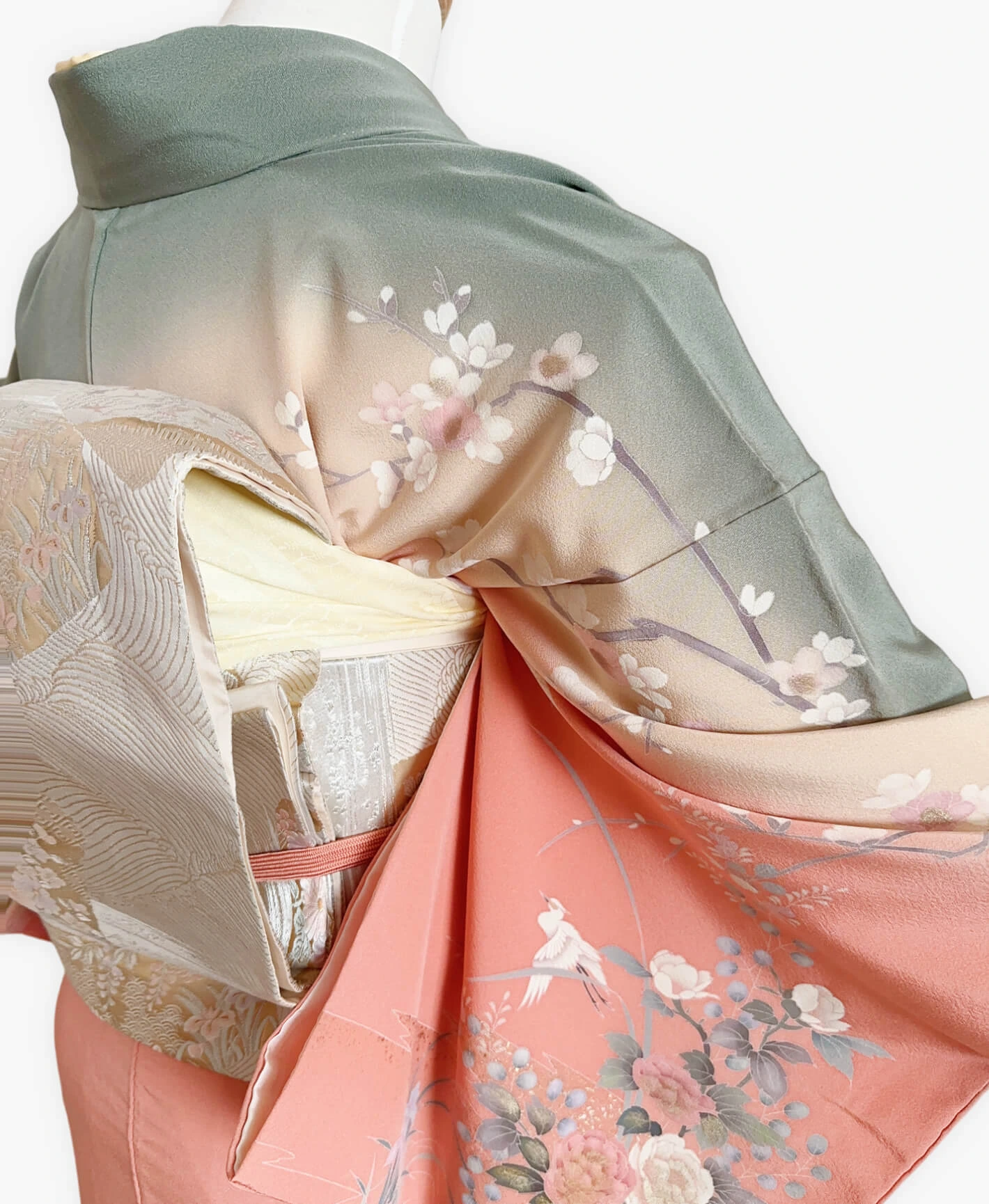 Sage Gray Heron Houmongi - Image 4