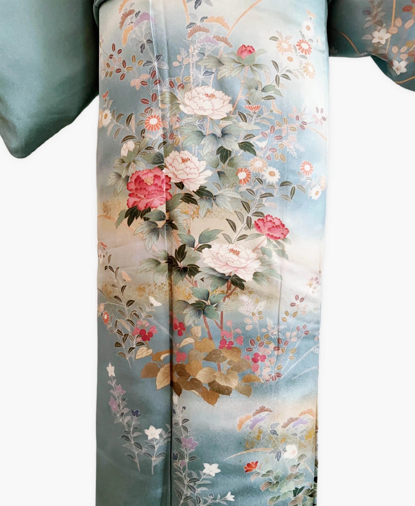 Turquoise Floral Houmongi - Image 5