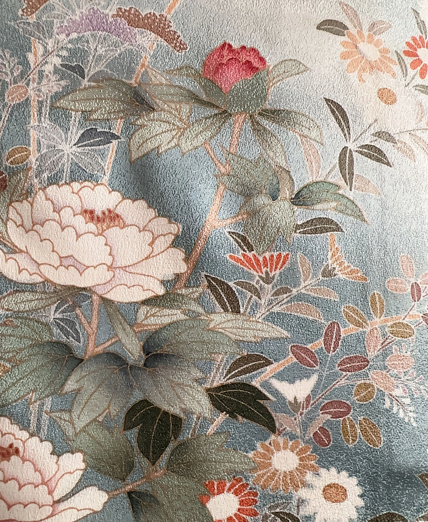 Turquoise Floral Houmongi - Image 7