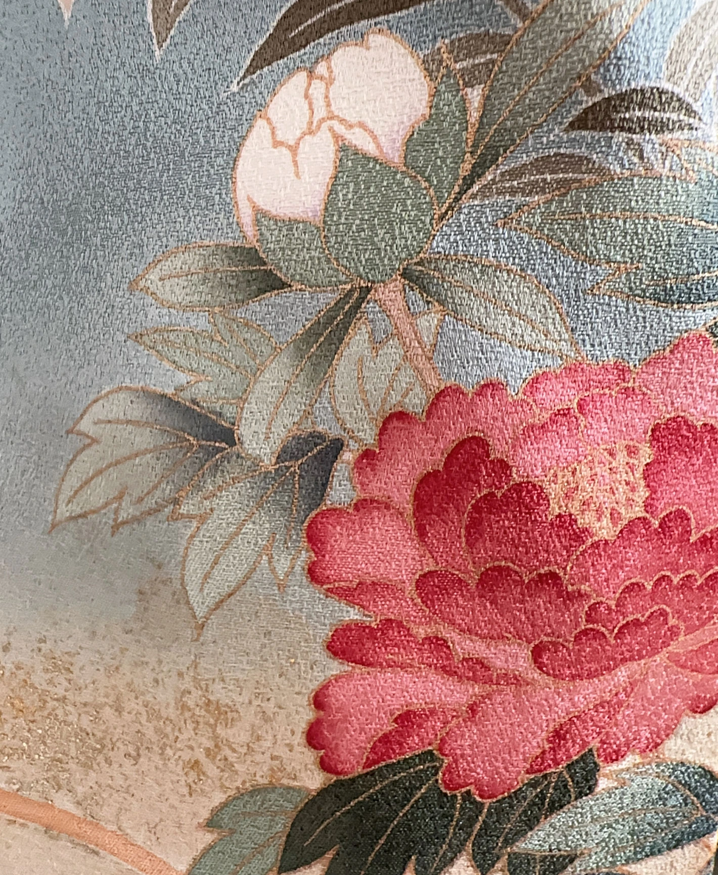 Turquoise Floral Houmongi - Image 8