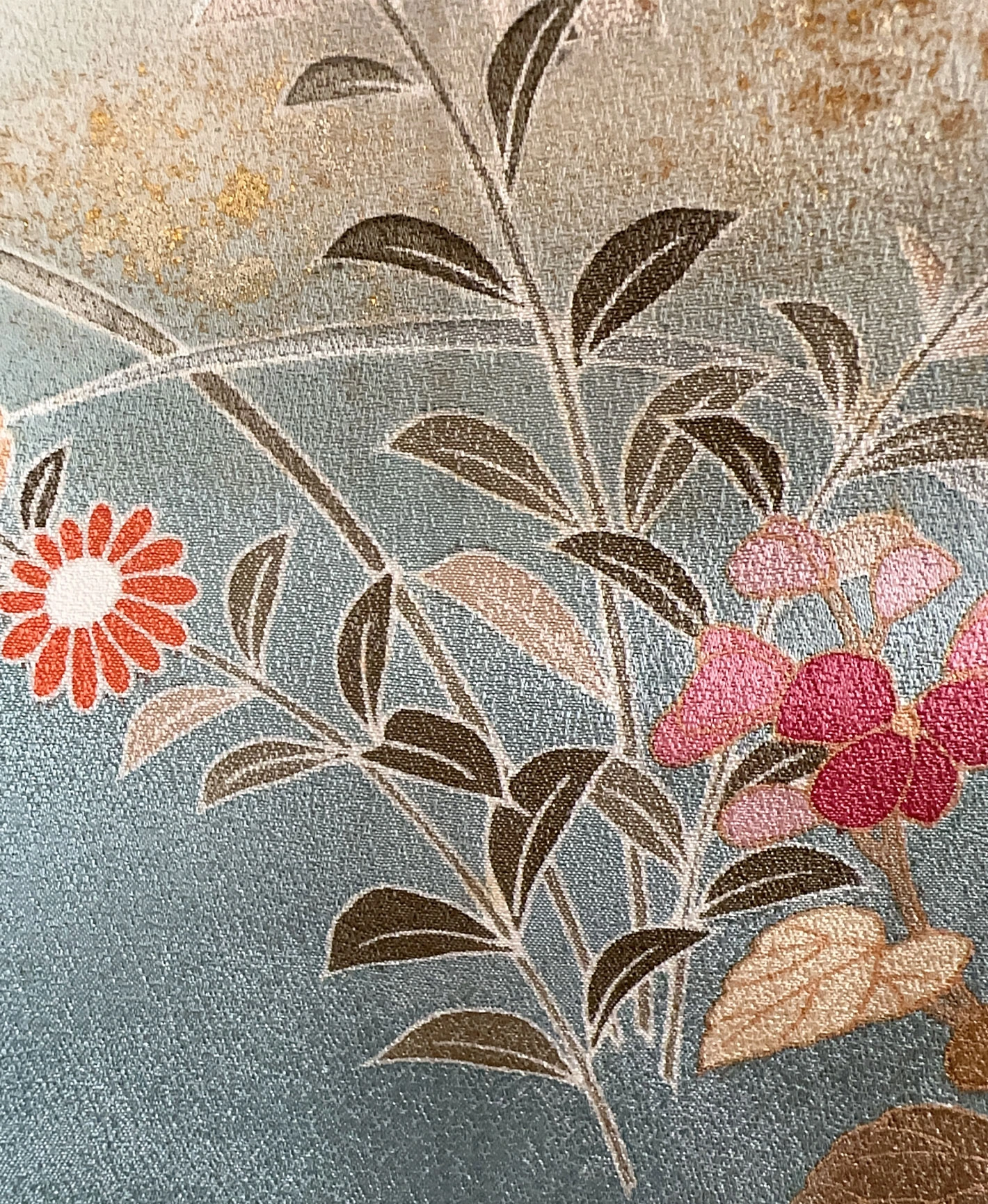 Turquoise Floral Houmongi - Image 9