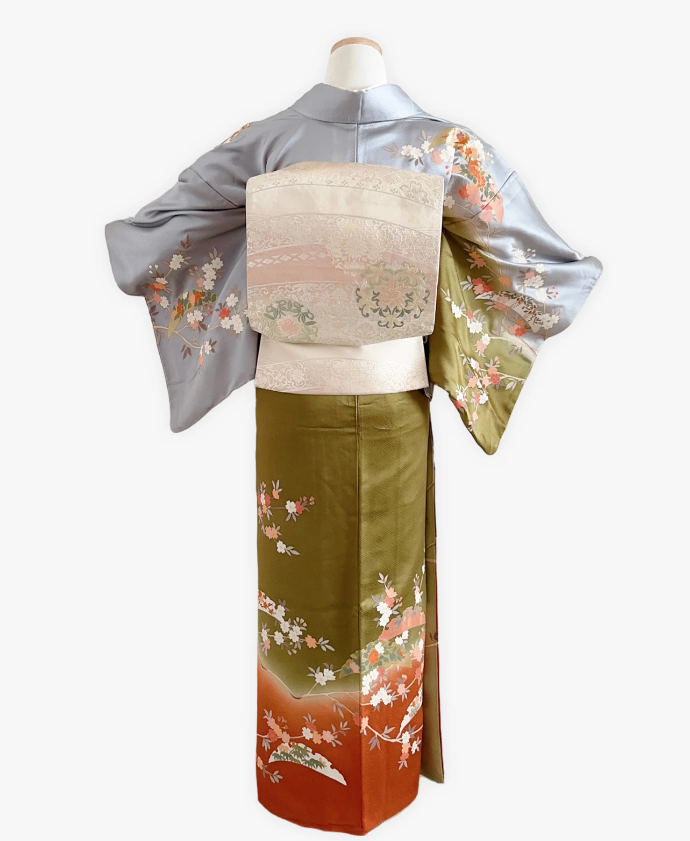 Grass Green Floral Houmongi - Image 2