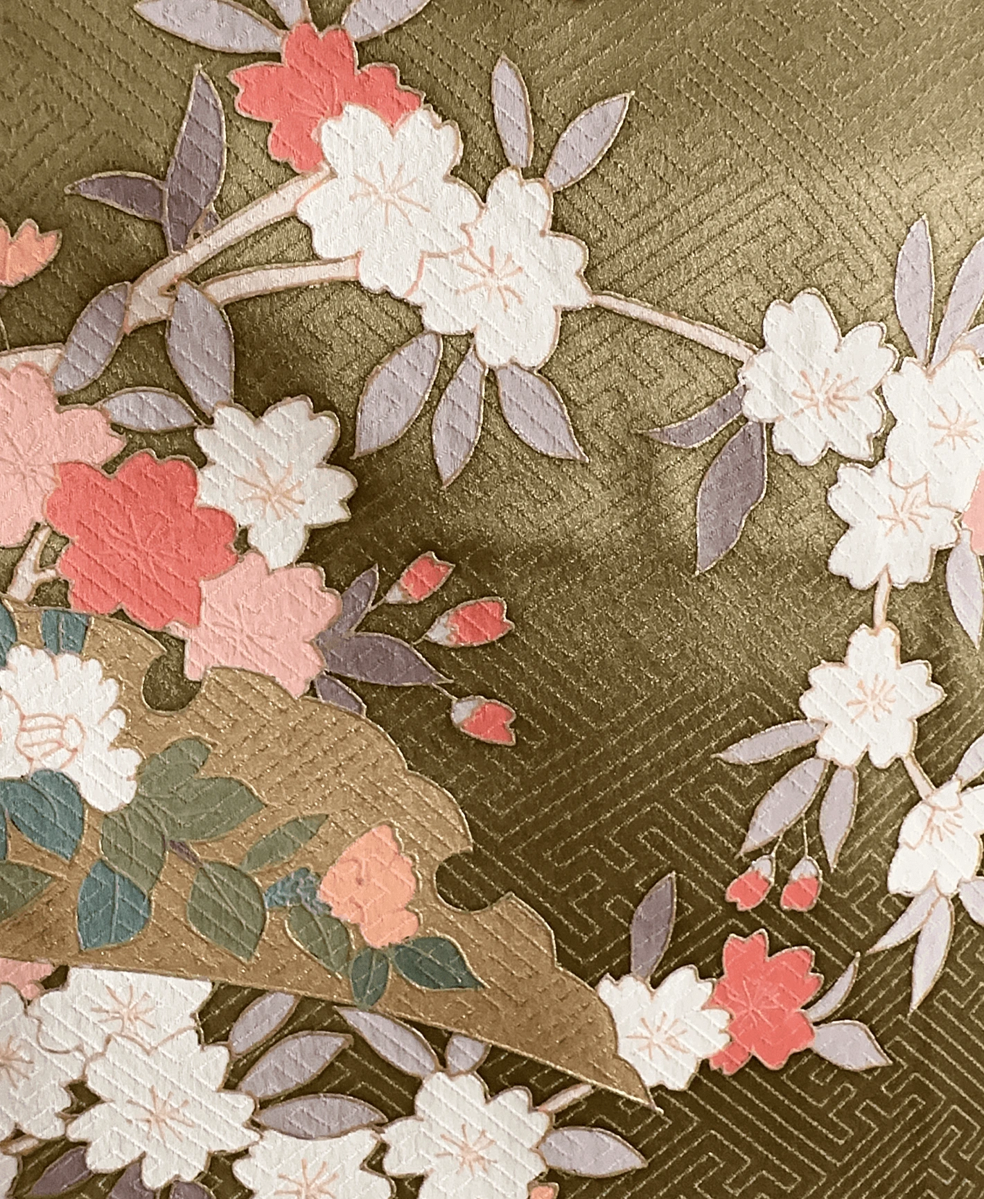 Grass Green Floral Houmongi - Image 6