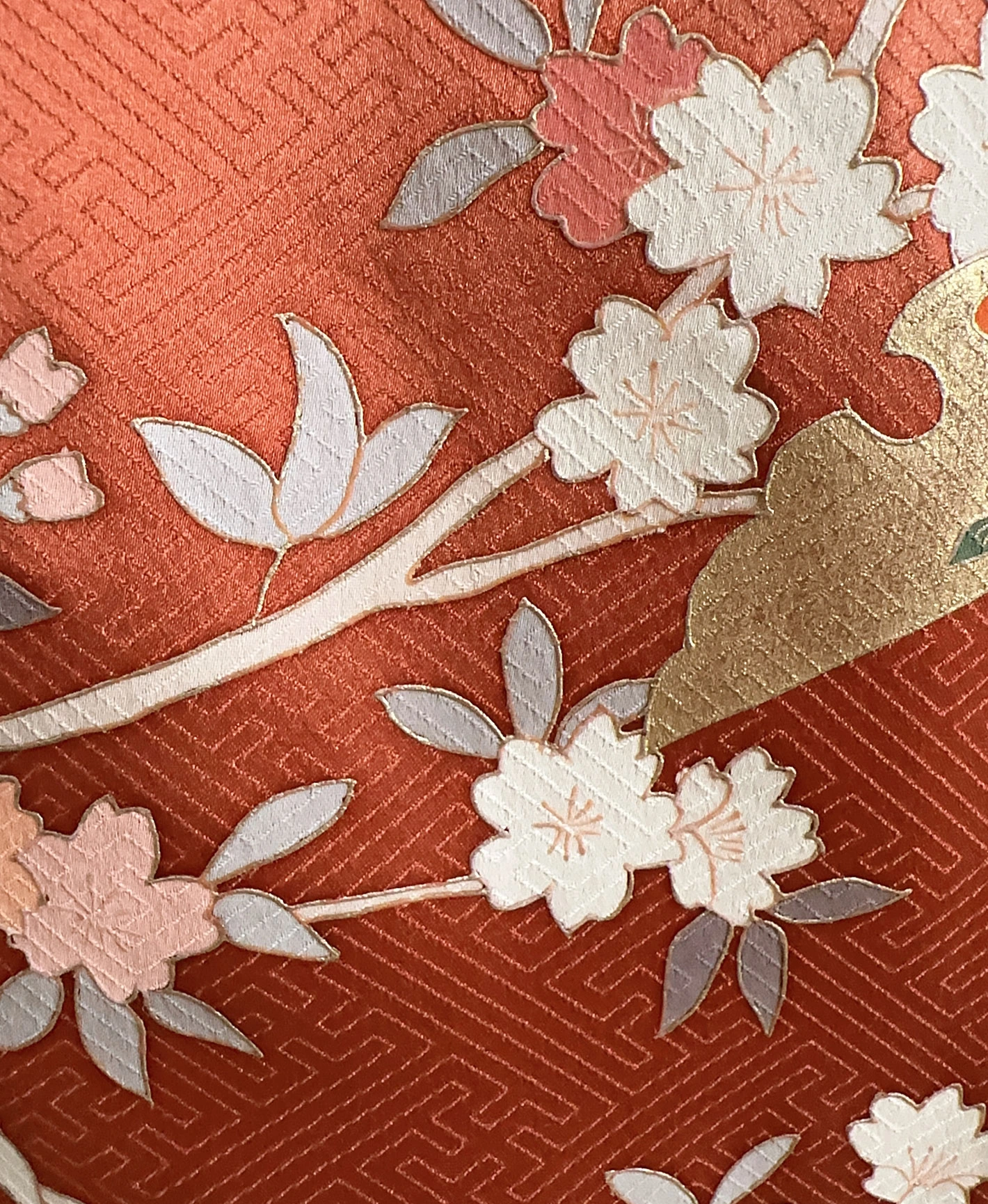 Grass Green Floral Houmongi - Image 8