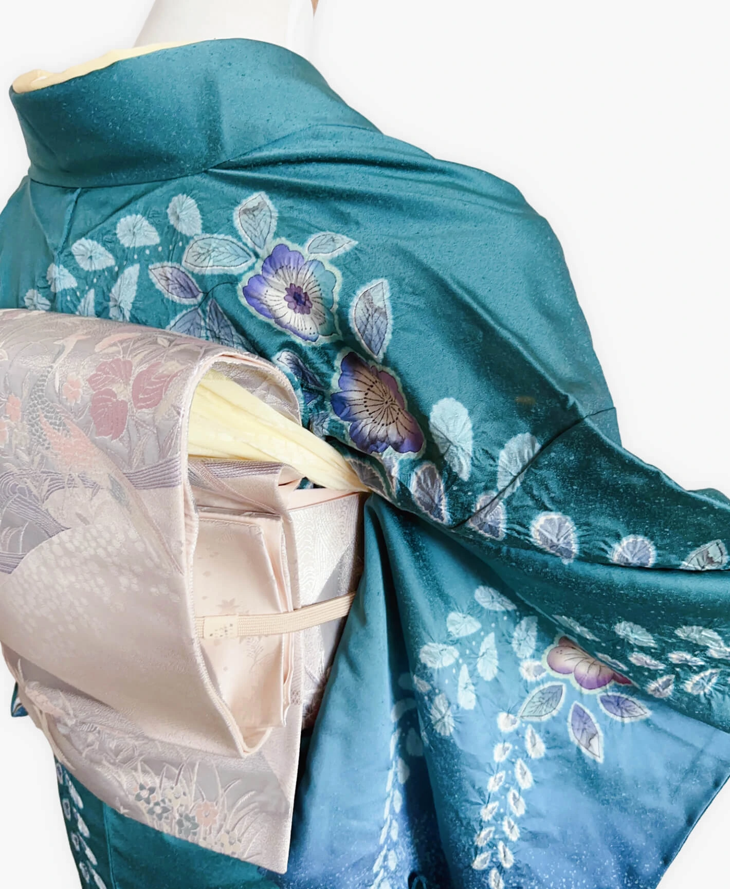 Teal Floral Houmongi - Image 4