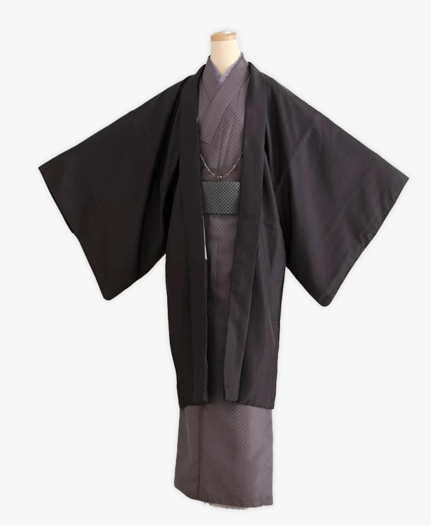 Magenta Checkered Men's Kimono