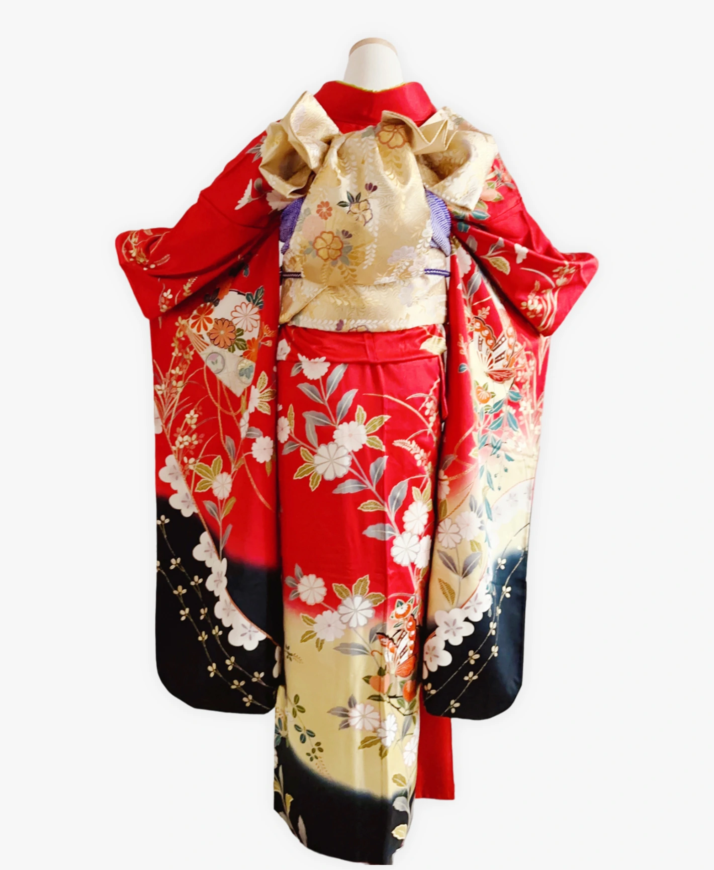 Crimson Sakura Citrus Furisode - Image 2