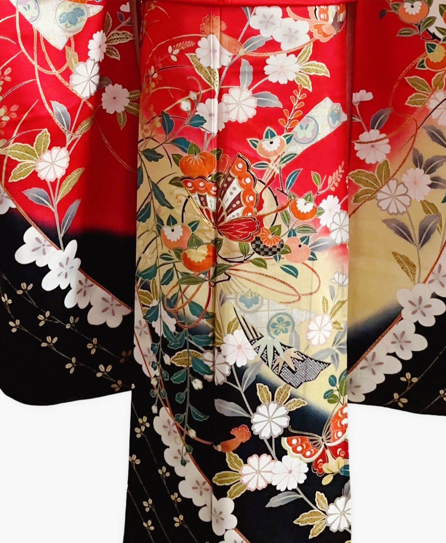 Crimson Sakura Citrus Furisode - Image 5