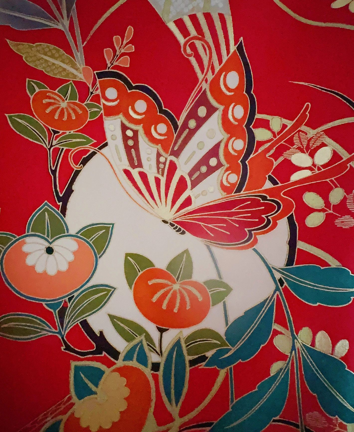 Crimson Sakura Citrus Furisode - Image 7