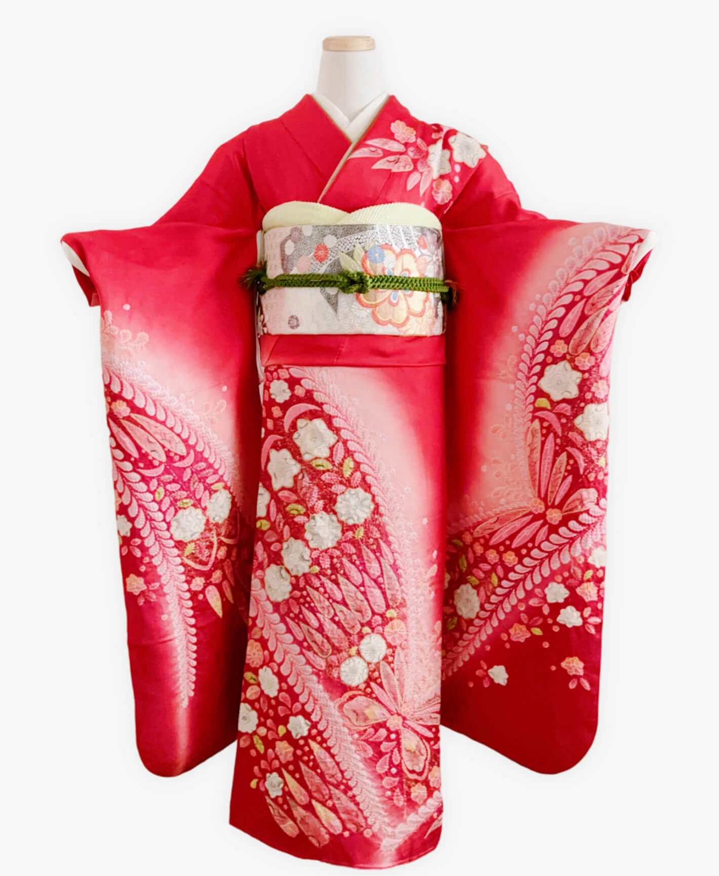 Red Tsujigahana Flower Furisode