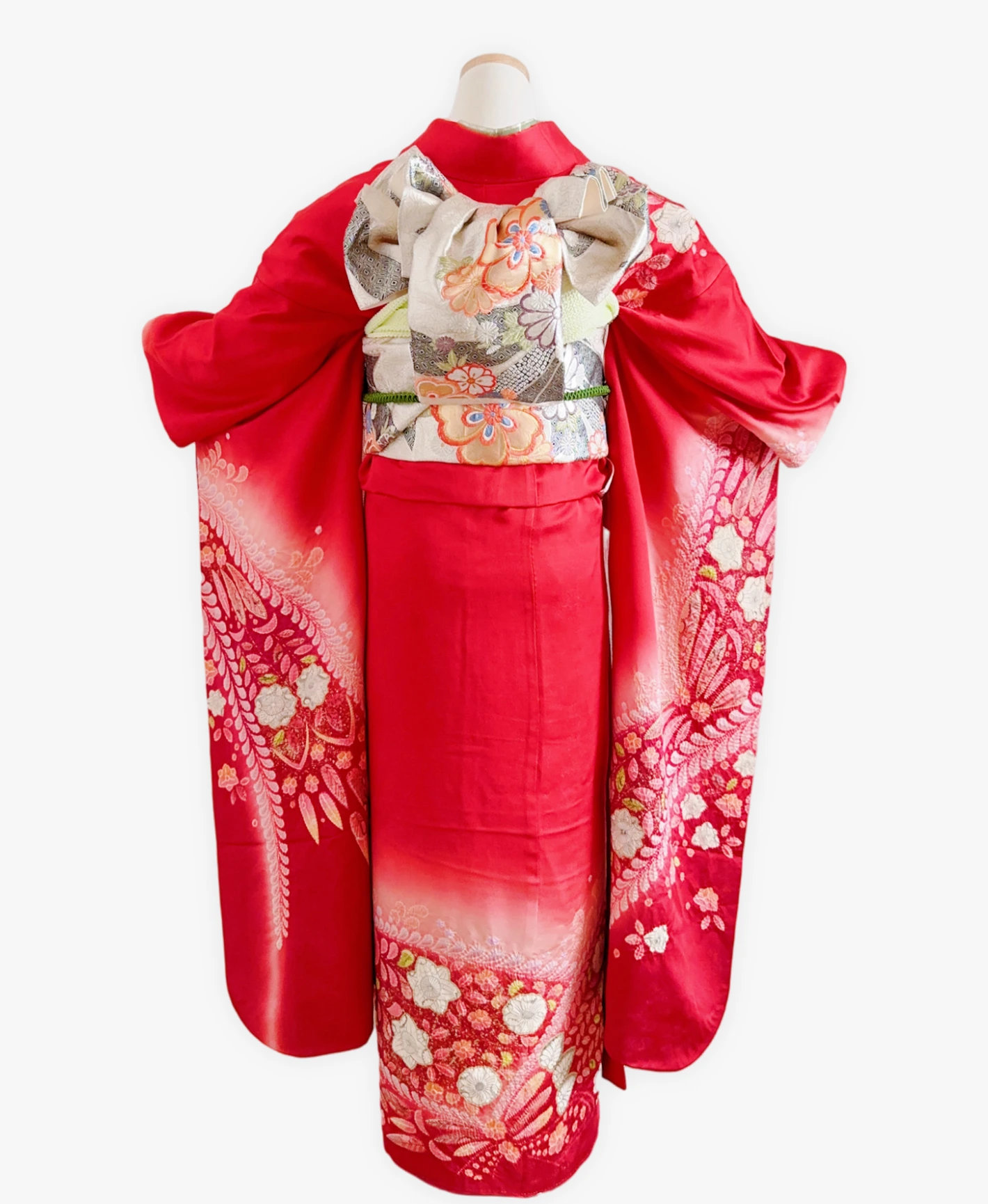 Red Tsujigahana Flower Furisode