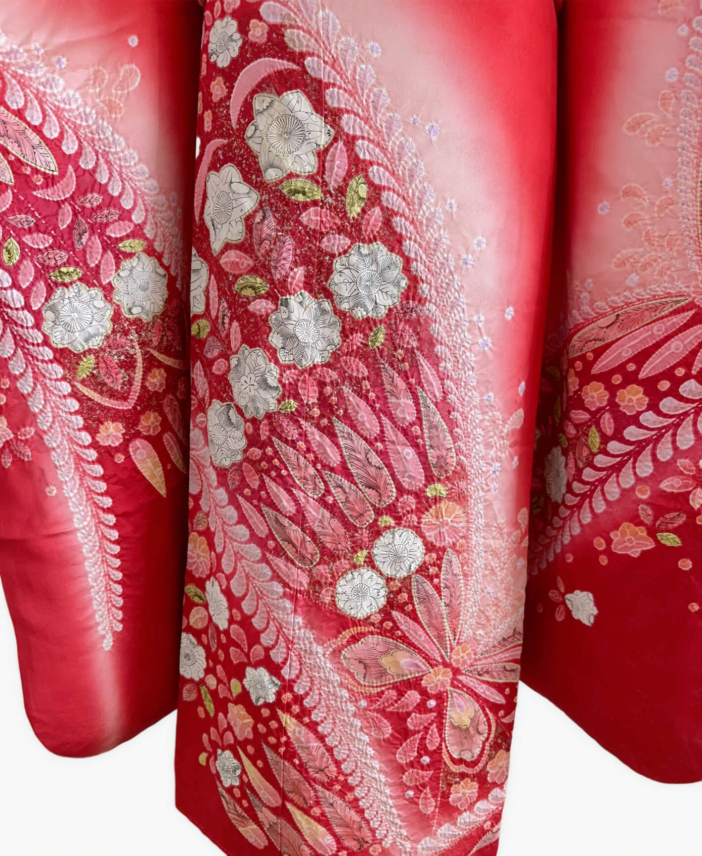 Red Tsujigahana Flower Furisode - Image 5