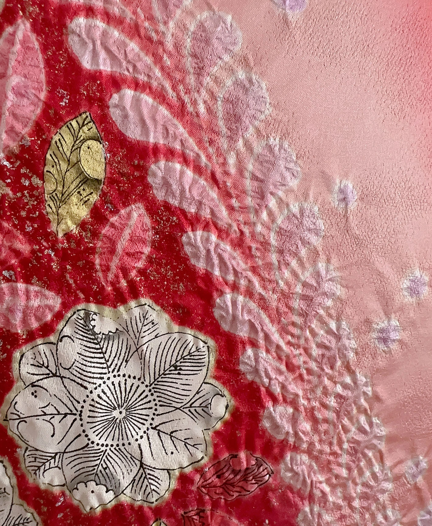 Red Tsujigahana Flower Furisode - Image 8