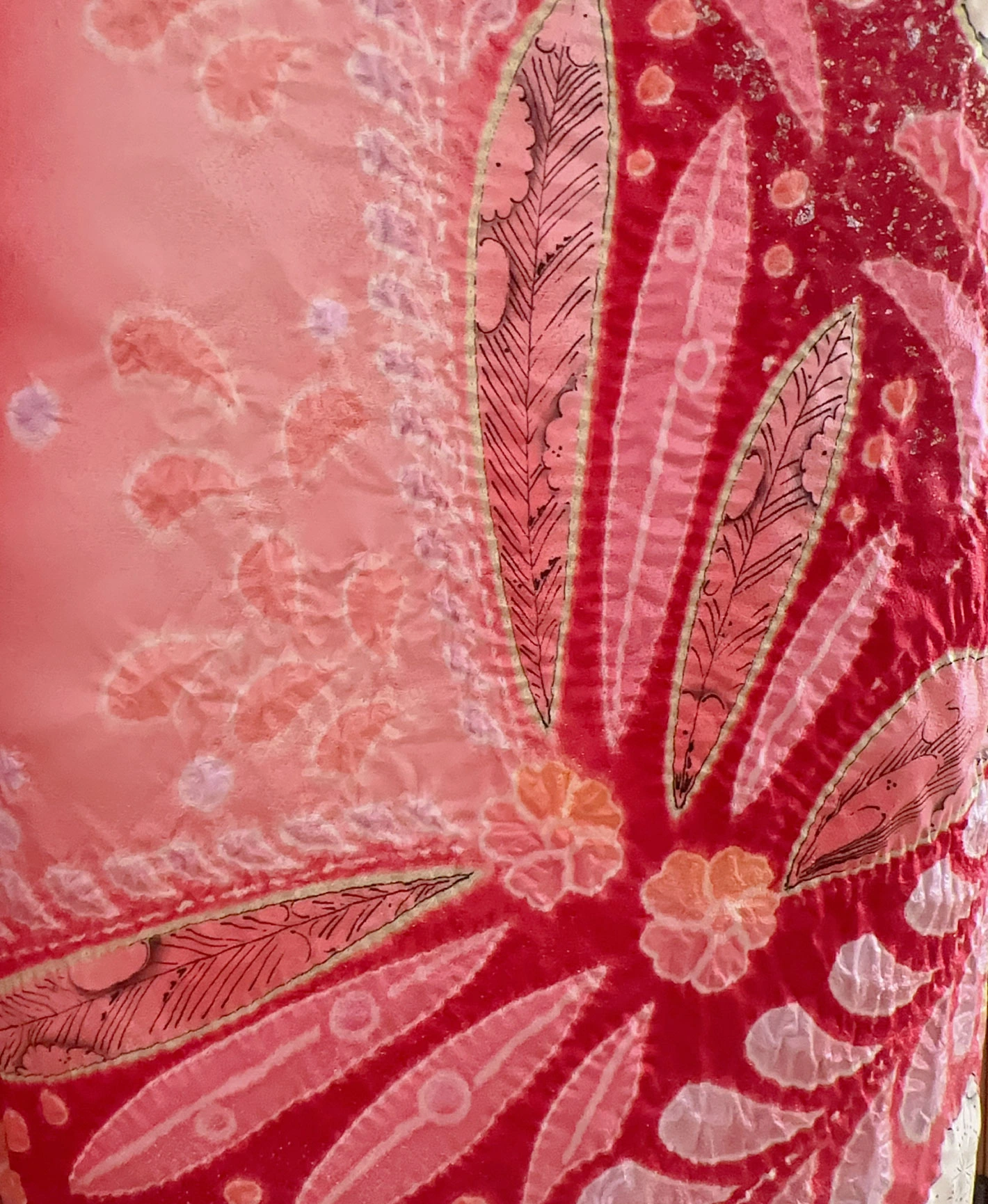 Red Tsujigahana Flower Furisode - Image 9