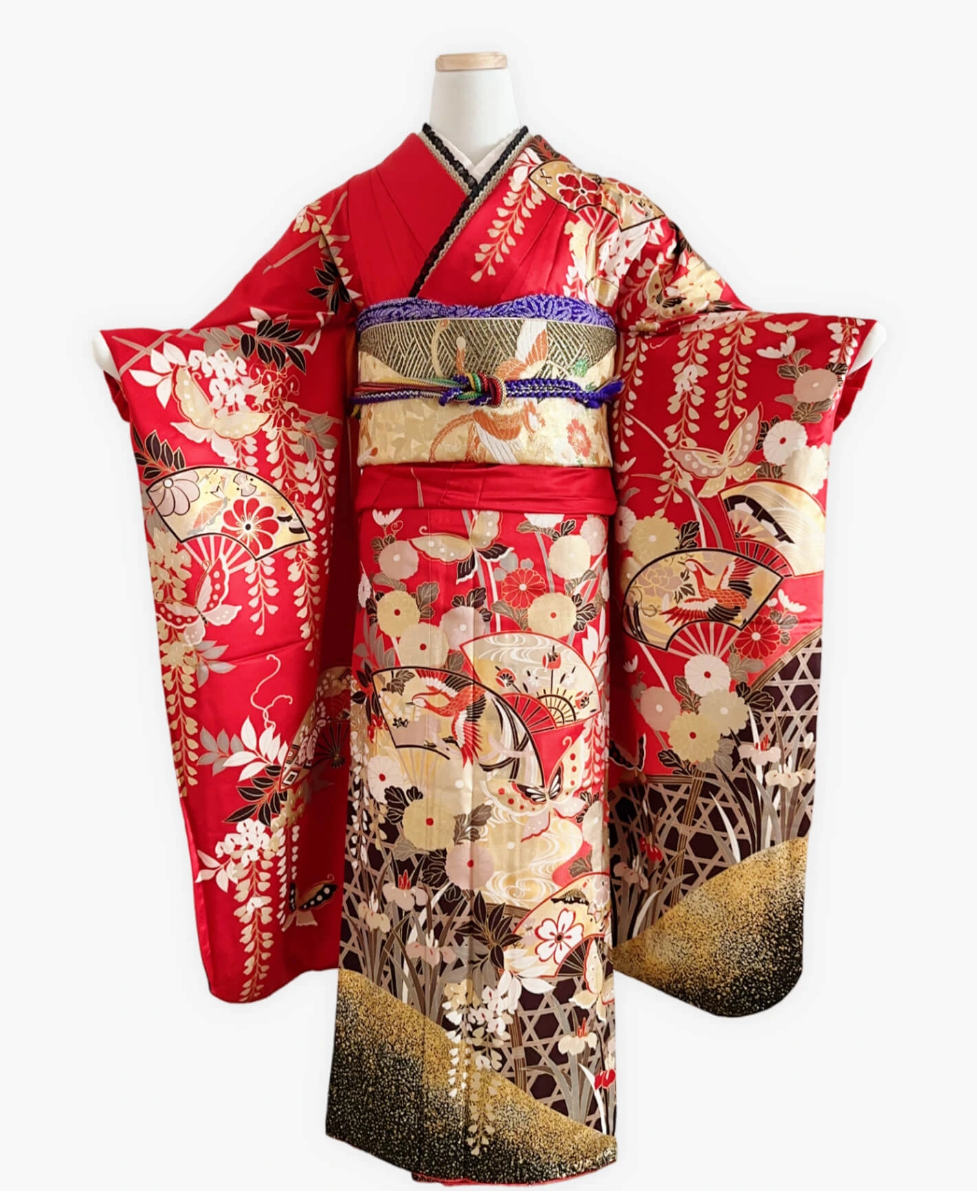 Red Phoenix Butterfly Furisode - Image 1