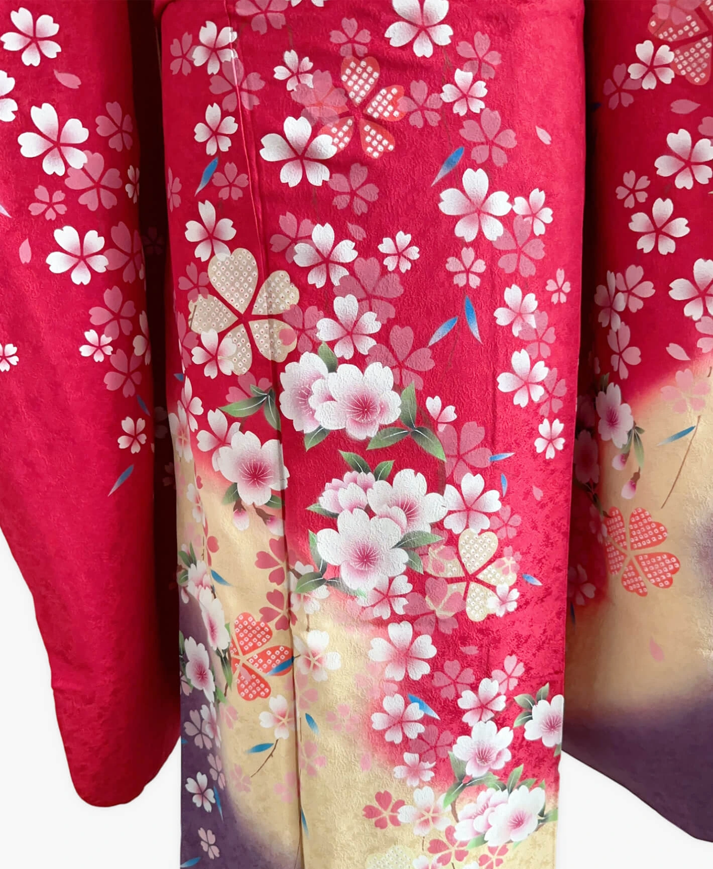 Red Sakura Petals Furisode - Image 5