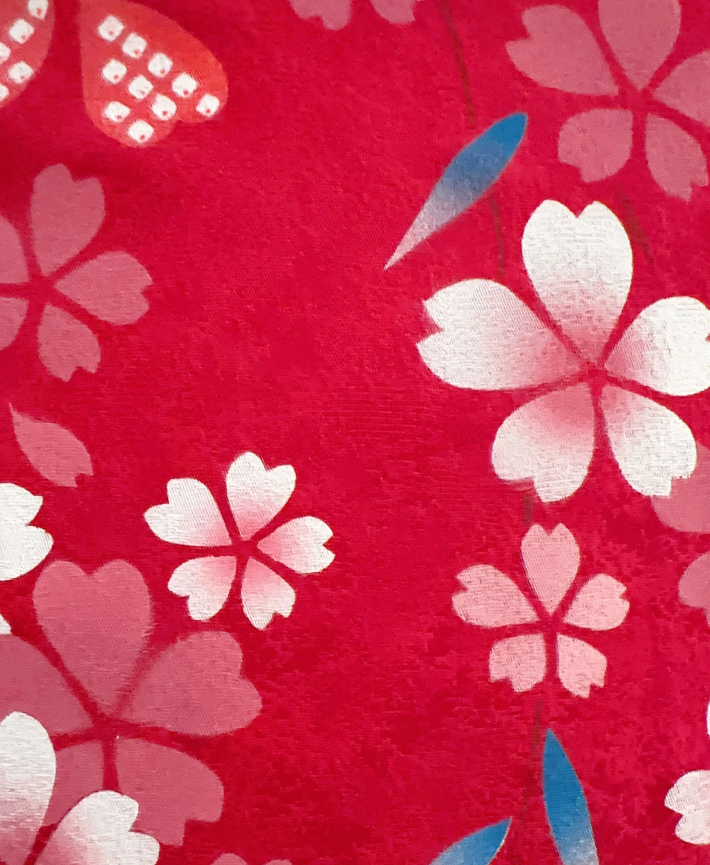 Red Sakura Petals Furisode - Image 8