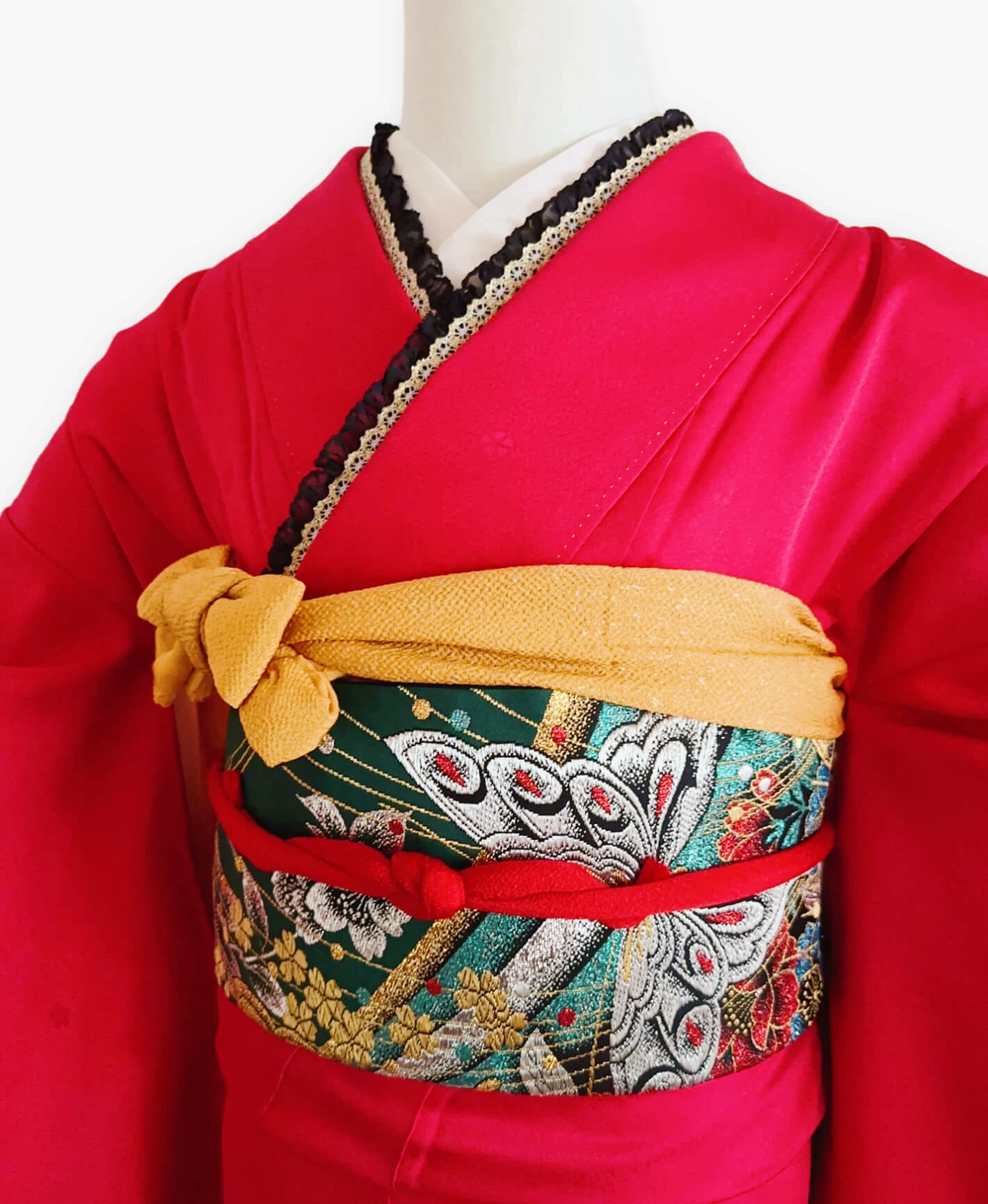Red Floral Butterfly Furisode - Image 3