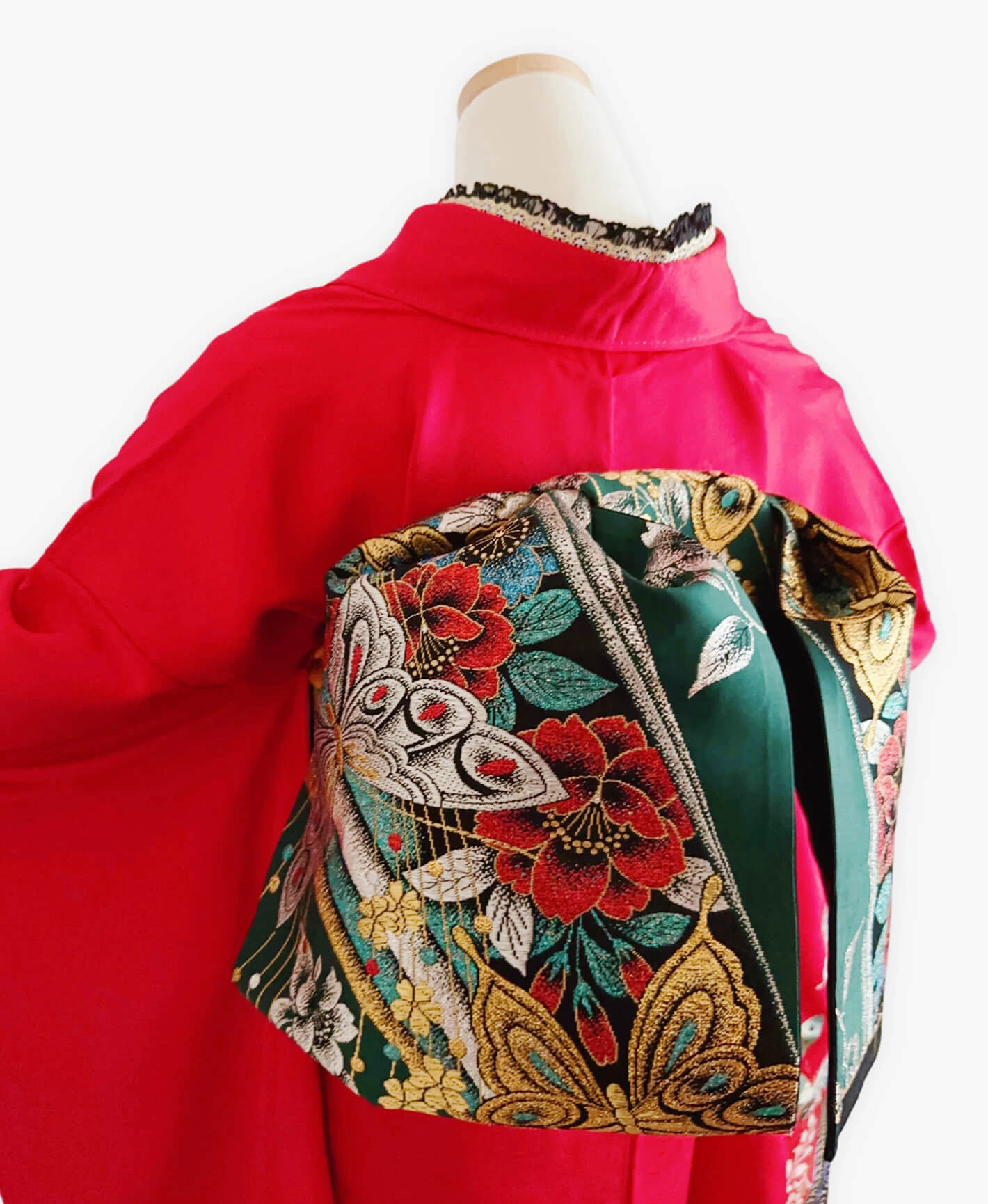 Red Floral Butterfly Furisode - Image 4