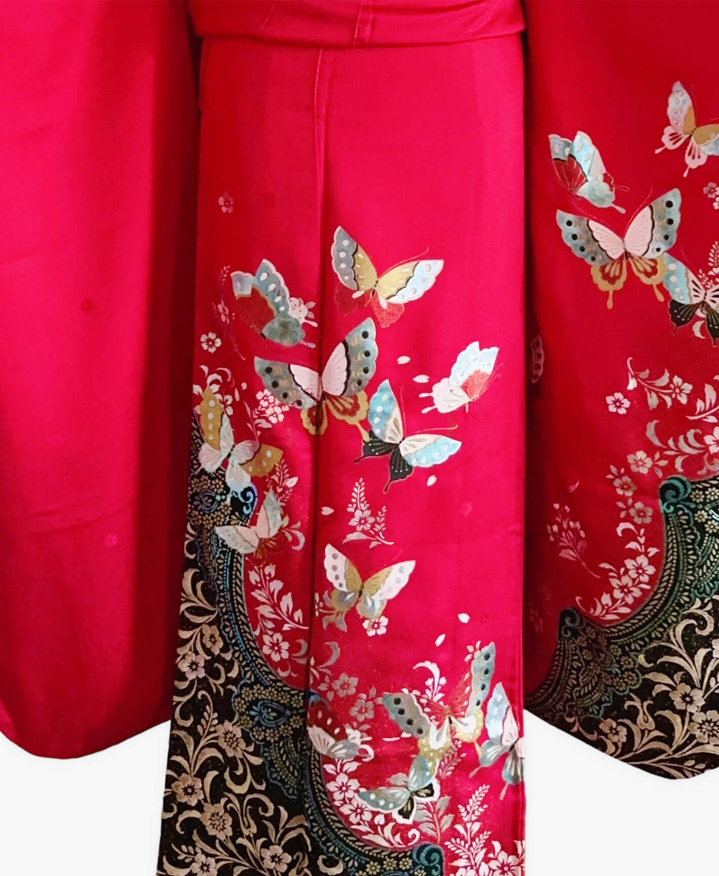 Red Floral Butterfly Furisode - Image 5
