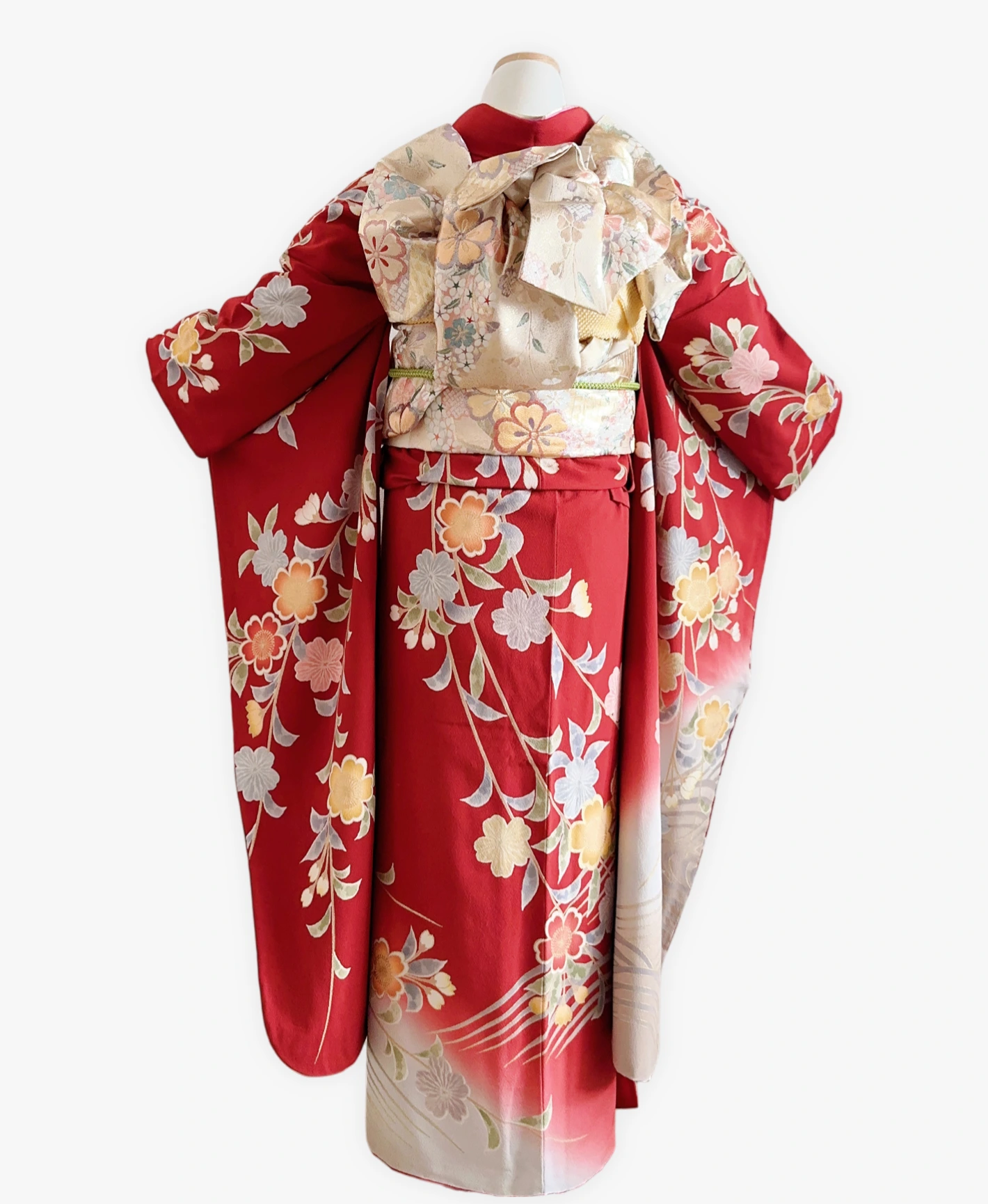 Vermilion Weeping Sakura Furisode - Image 2