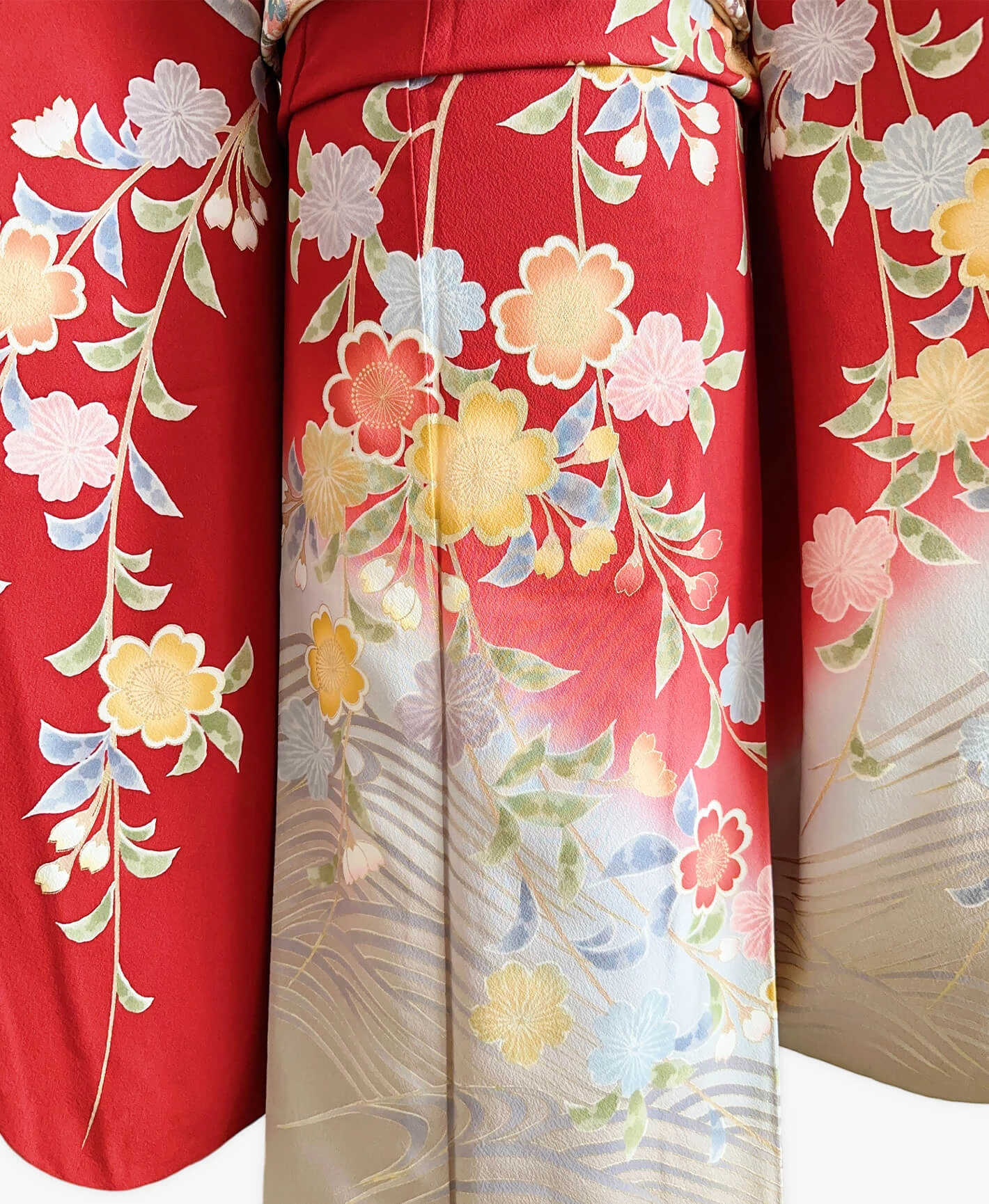 Vermilion Weeping Sakura Furisode - Image 5