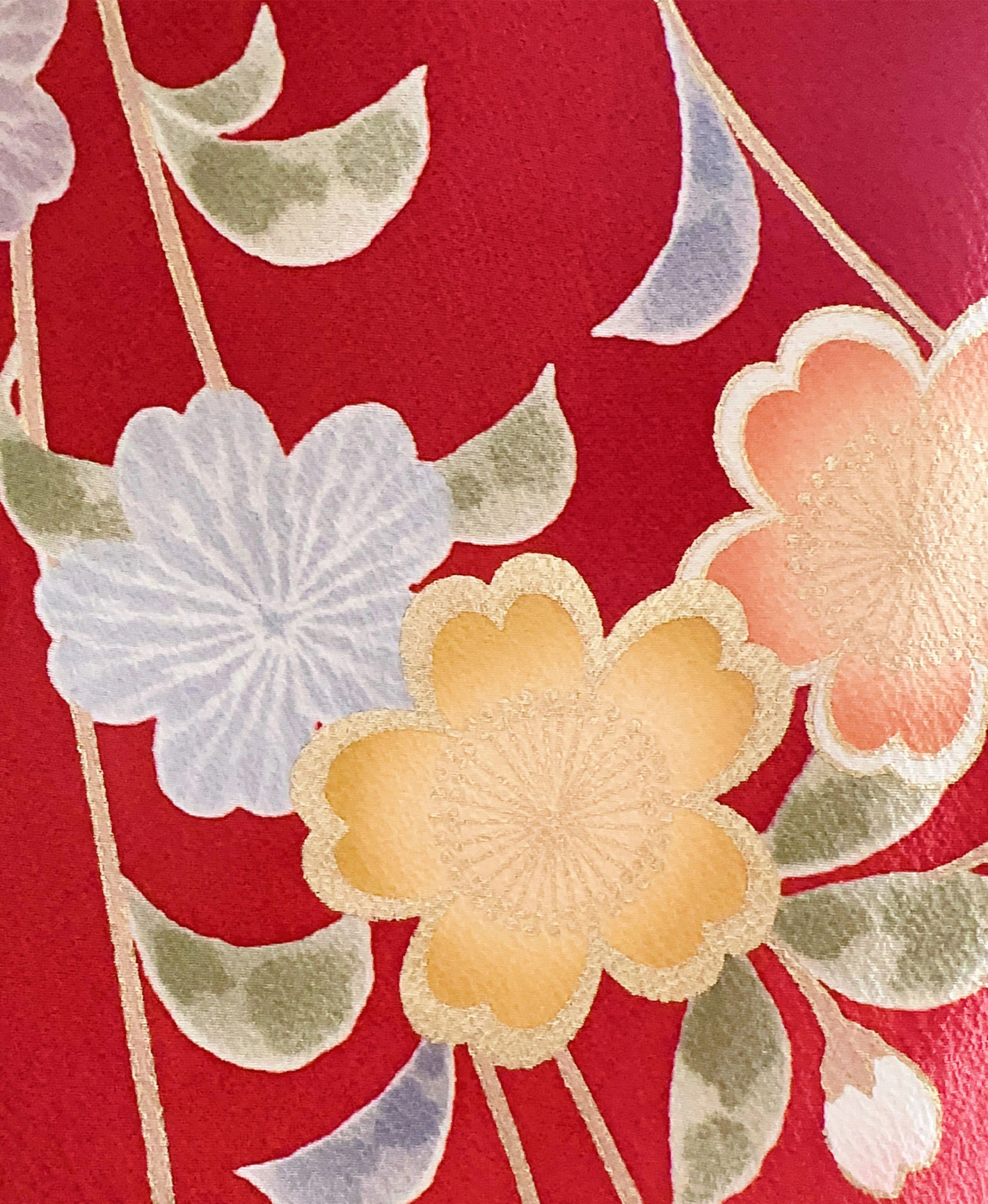 Vermilion Weeping Sakura Furisode - Image 7