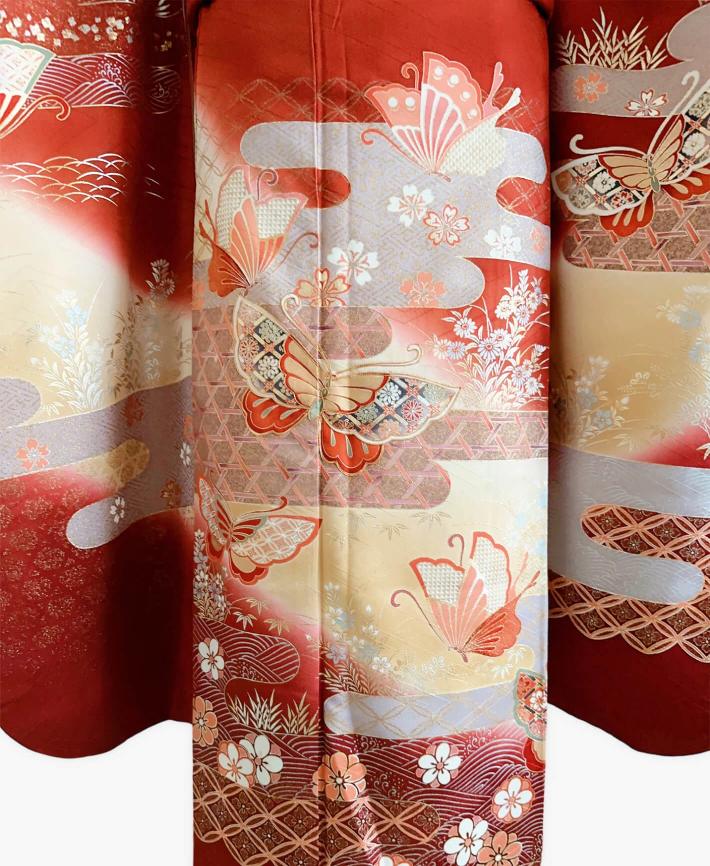 Red Butterfly Mist Furisode - Image 5