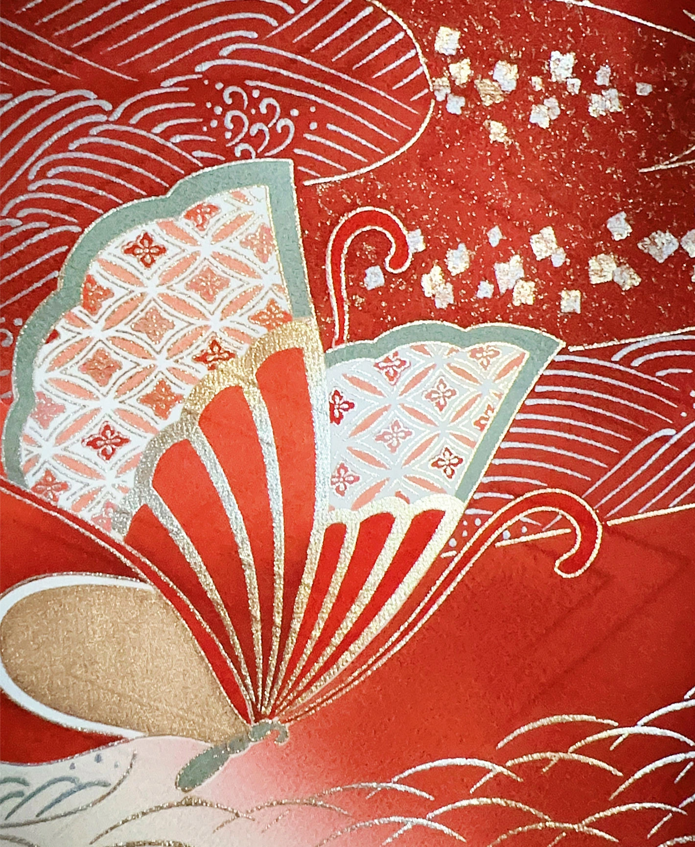 Red Butterfly Mist Furisode - Image 8