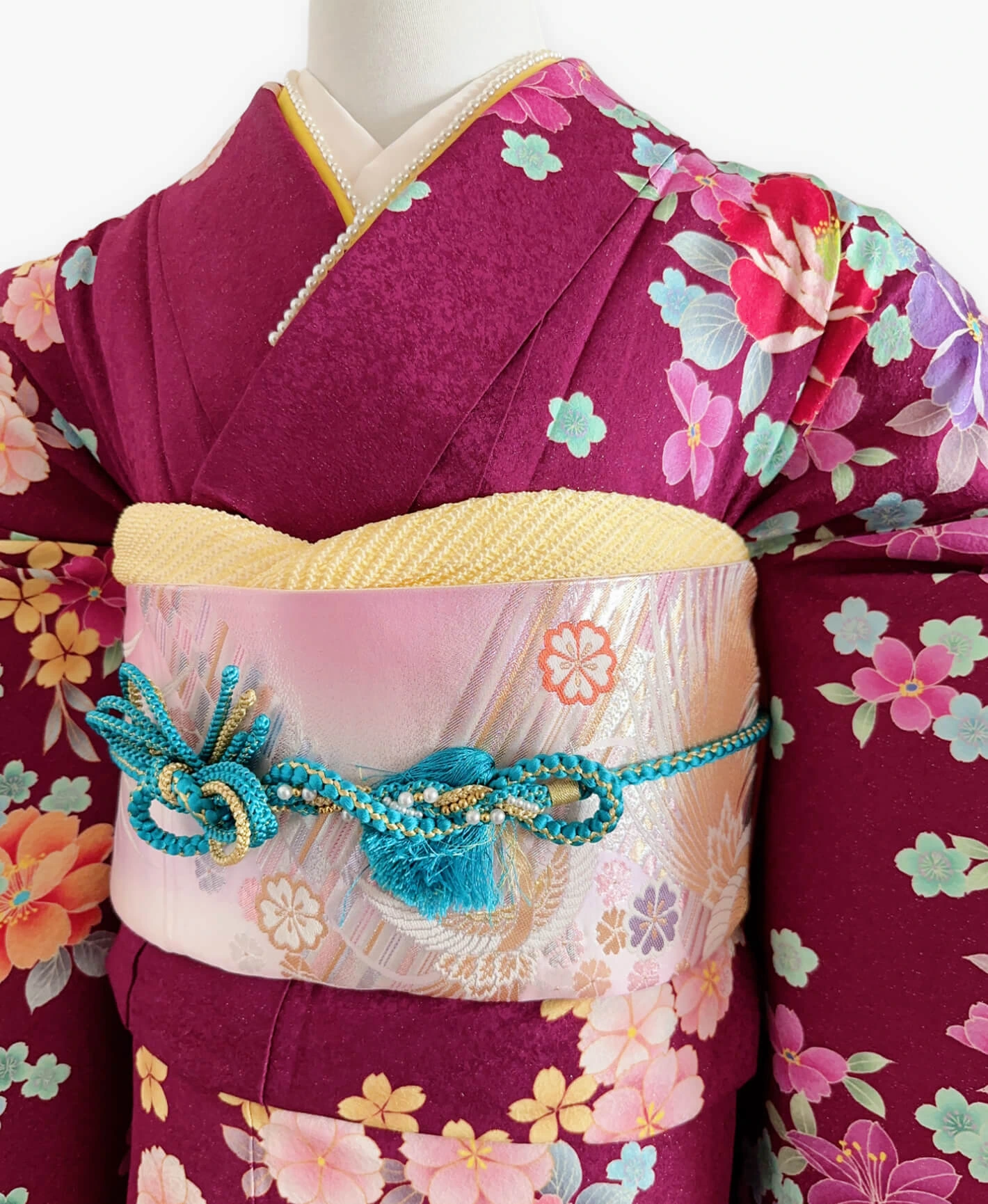 Red Hundred Flowers Furisode - Image 3
