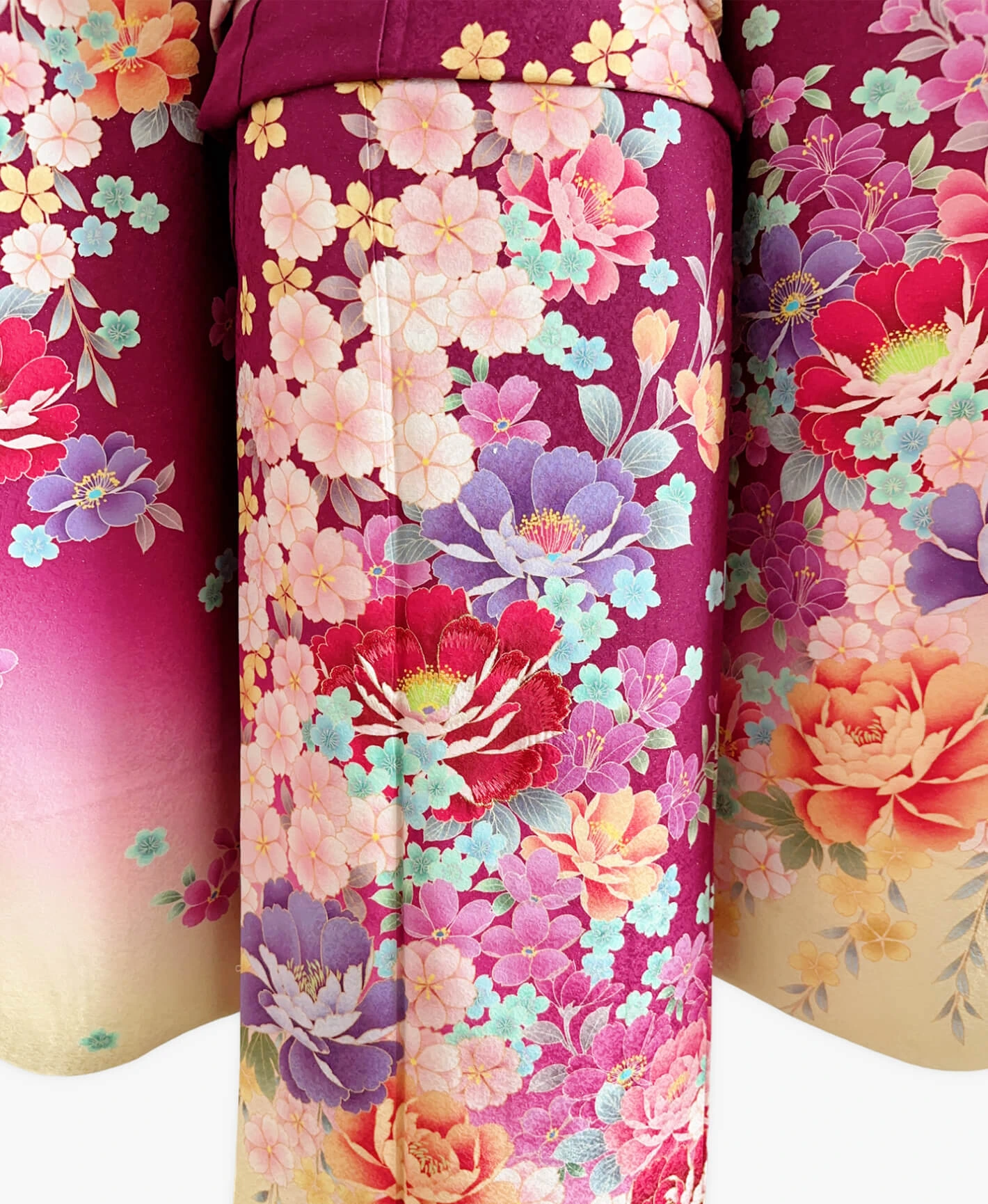 Red Hundred Flowers Furisode - Image 5