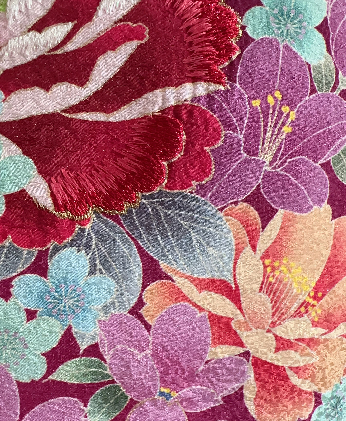 Red Hundred Flowers Furisode - Image 7