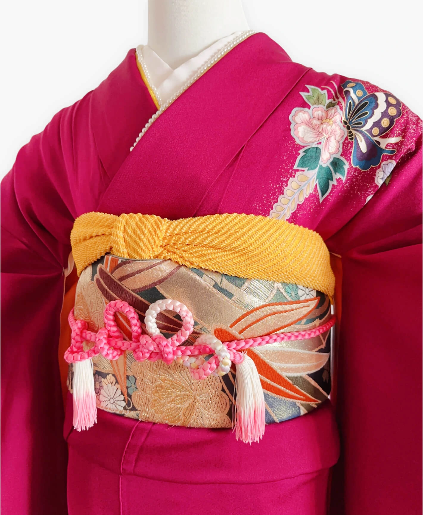Pink Tsujigahana Fan Furisode - Image 3