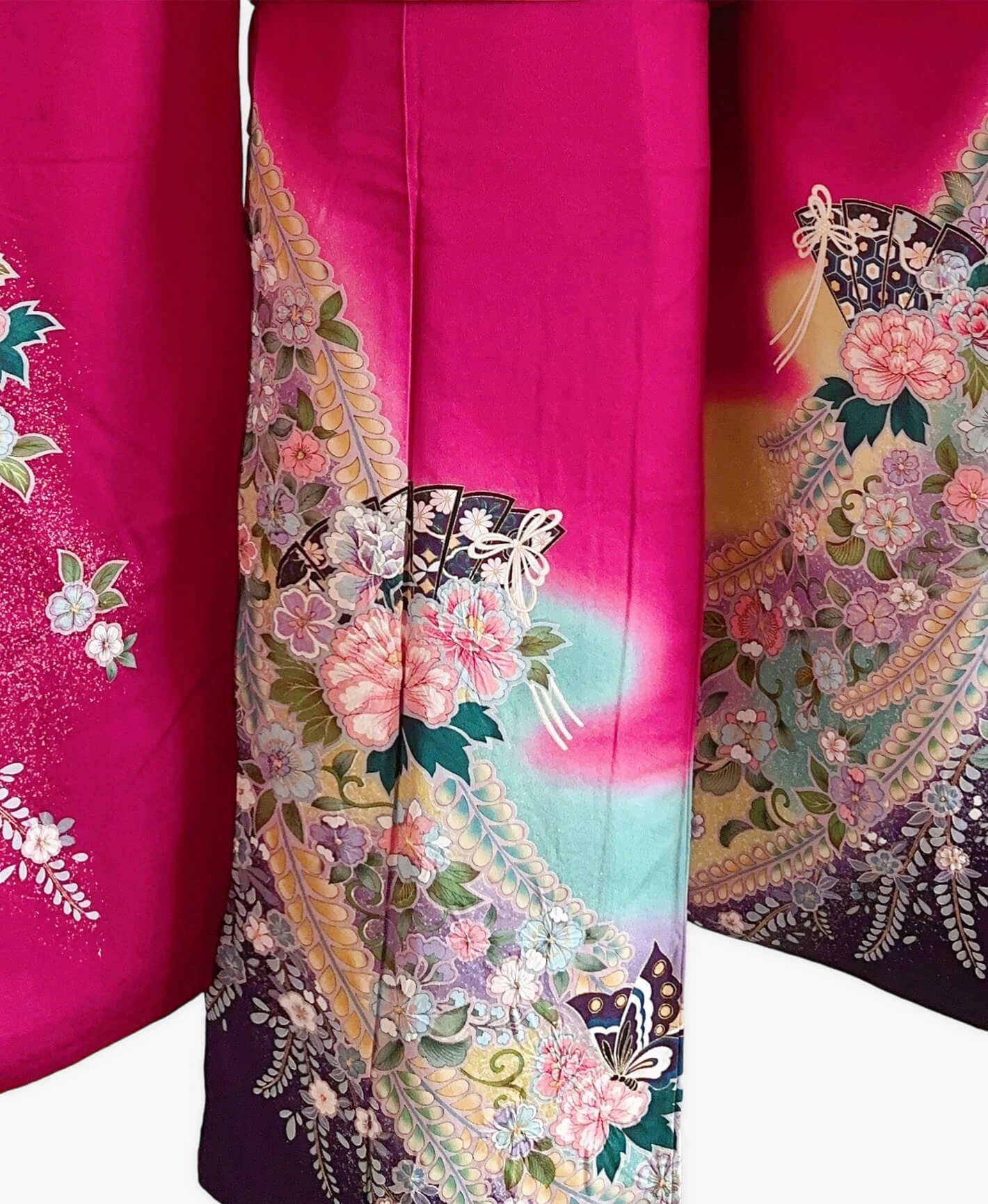 Pink Tsujigahana Fan Furisode - Image 5