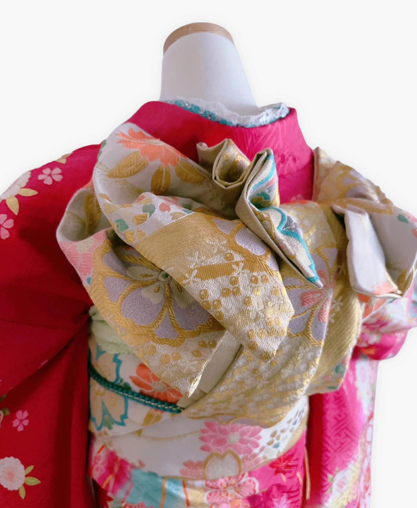 Pink Peony Hundred Flowers Furisode - Image 4