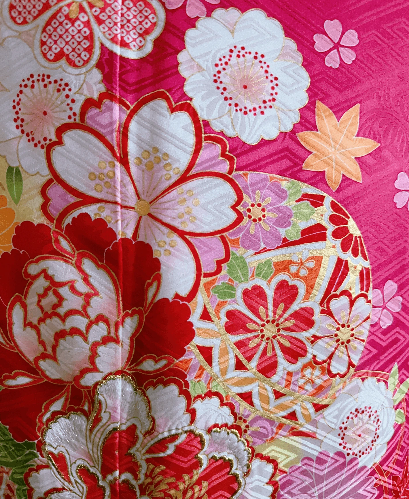Pink Peony Hundred Flowers Furisode - Image 6