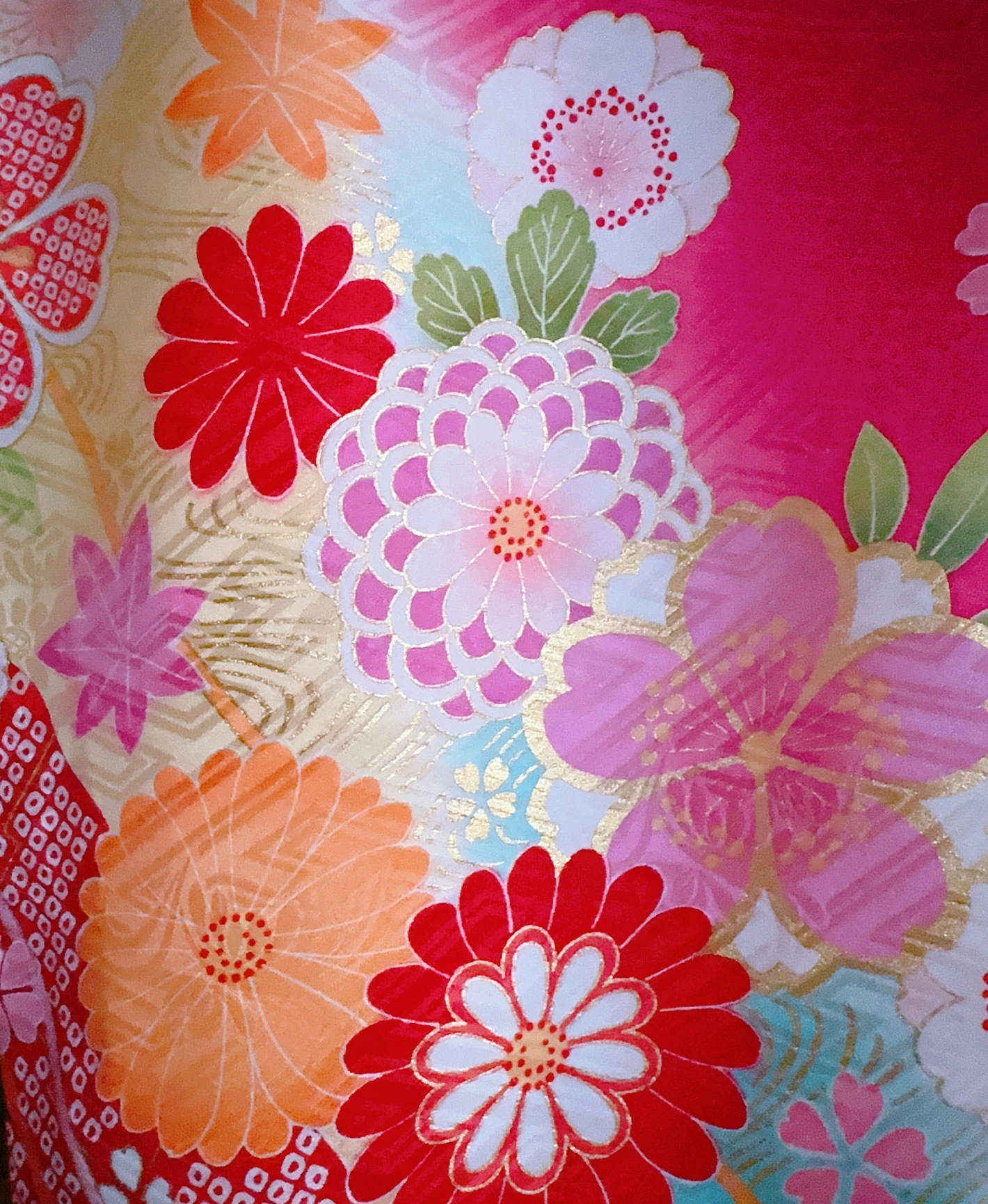 Pink Peony Hundred Flowers Furisode - Image 7