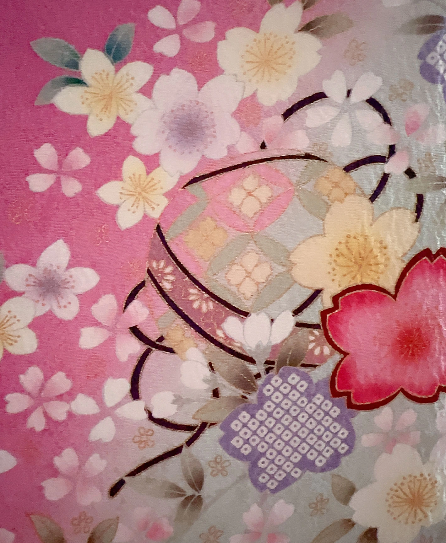 Peach Sakura Temari Furisode - Image 8