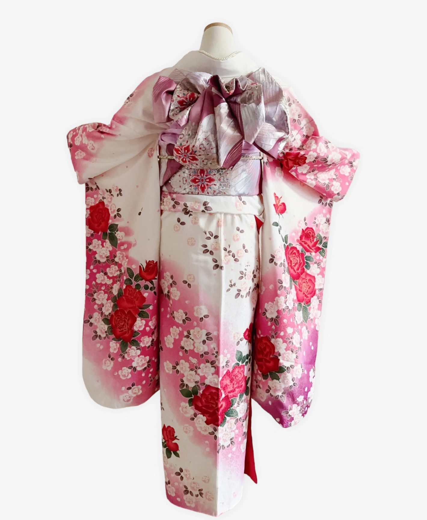 White Rose Petals Furisode - Image 2