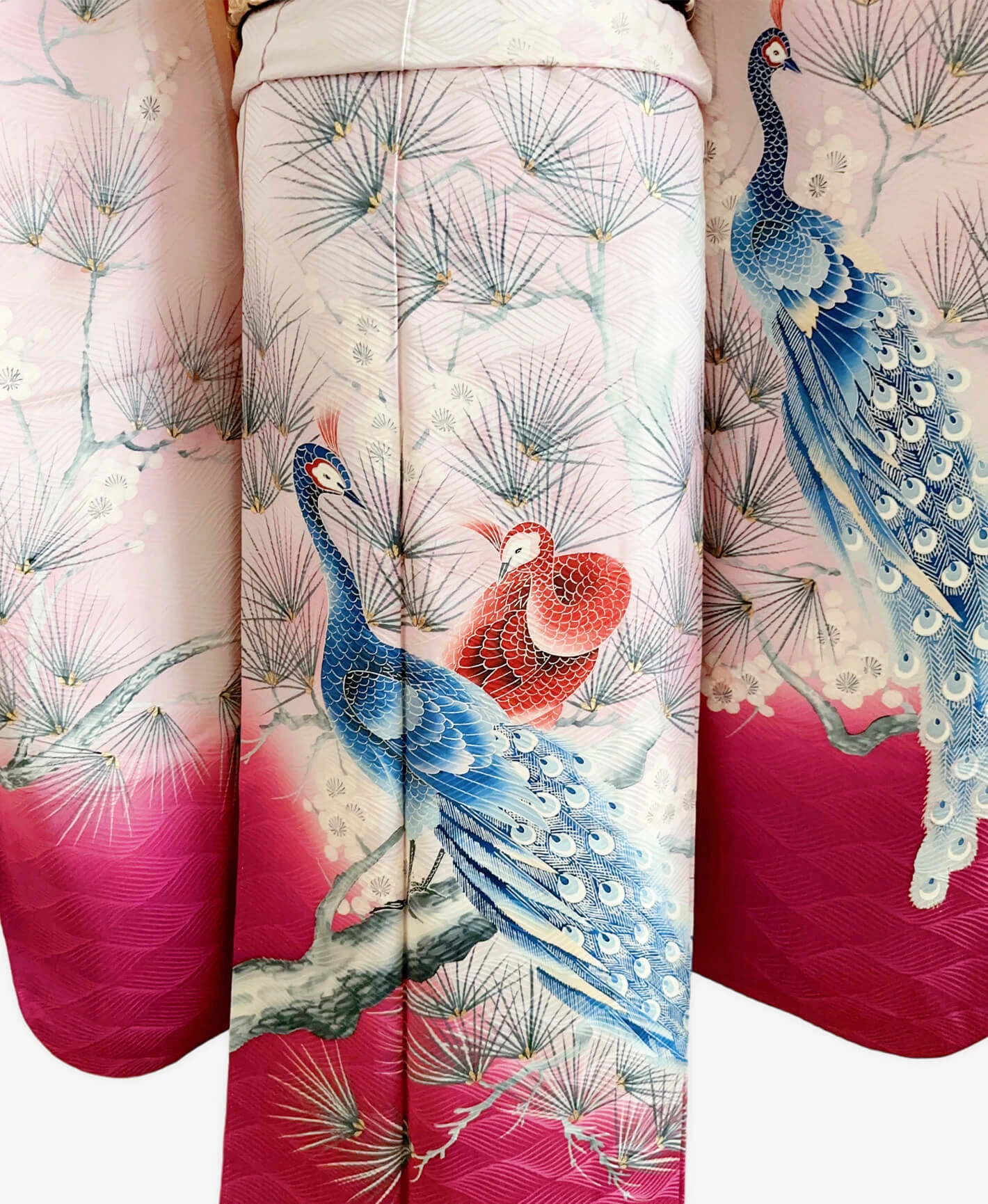 Light Mauve Peacock Pine Furisode - Image 5