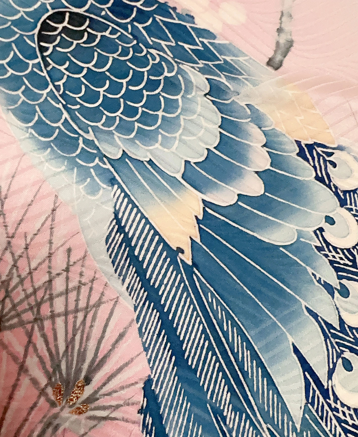 Light Mauve Peacock Pine Furisode - Image 7