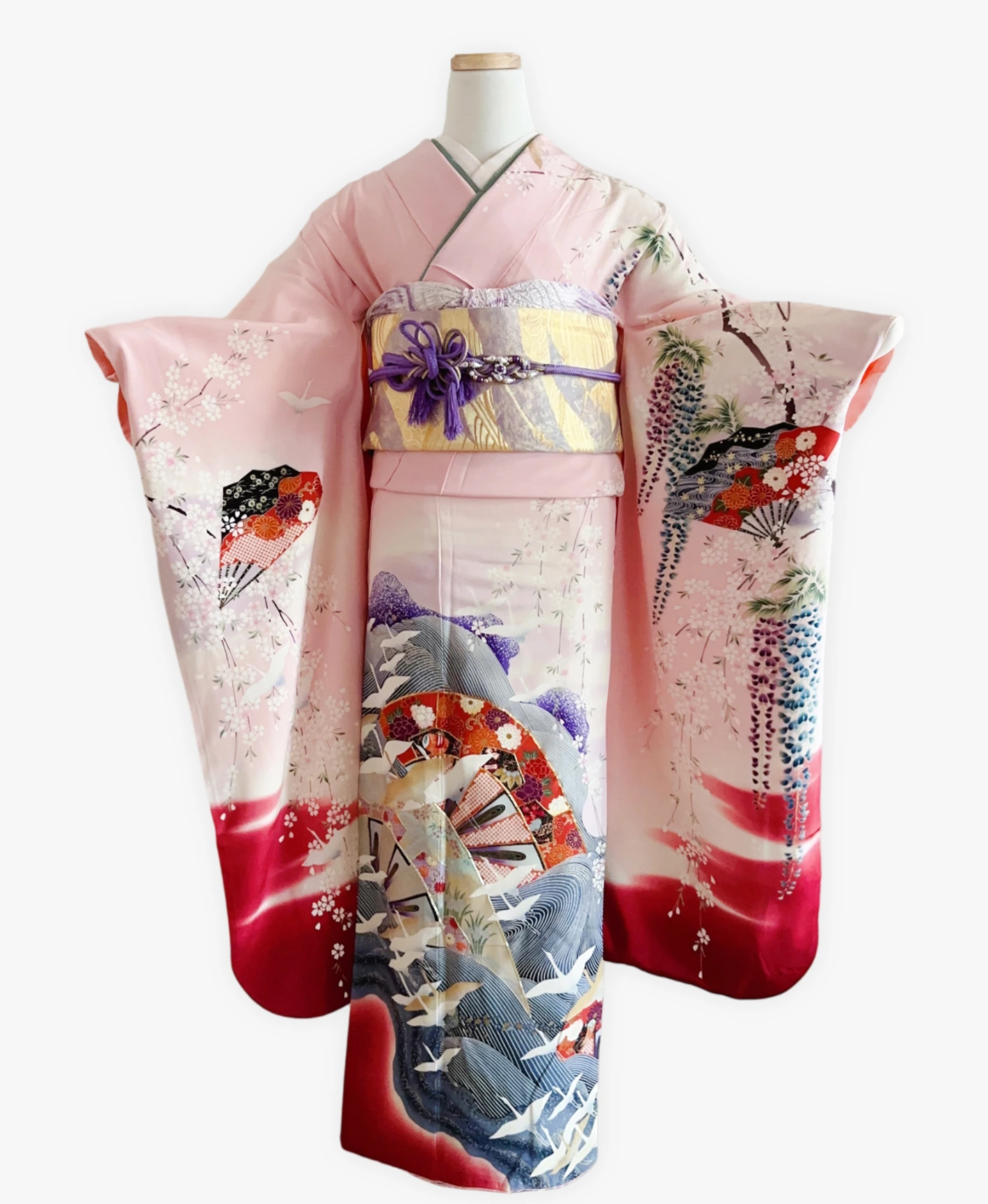 Pink Fan Landscape Furisode - Image 1