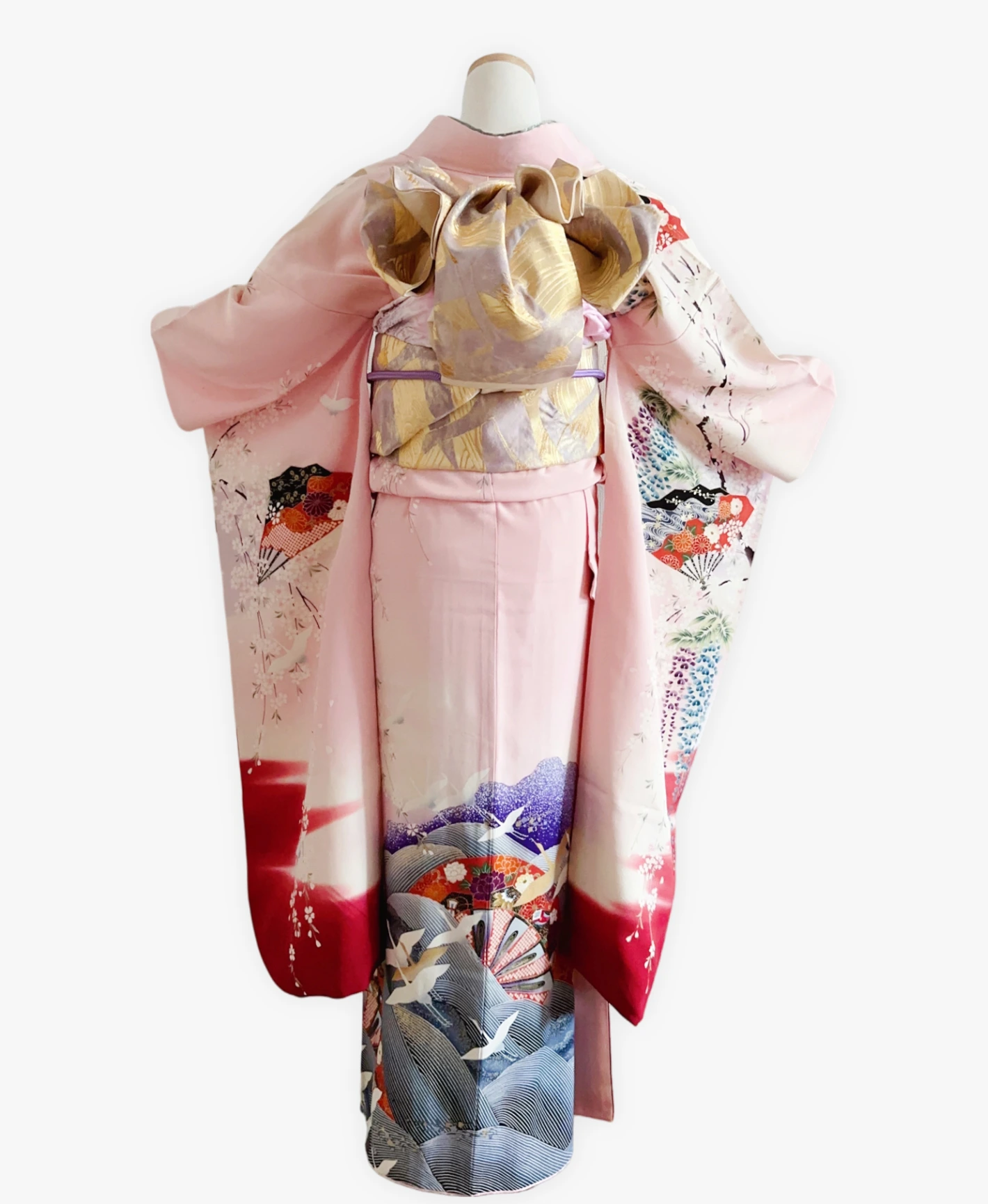 Pink Fan Landscape Furisode - Image 2