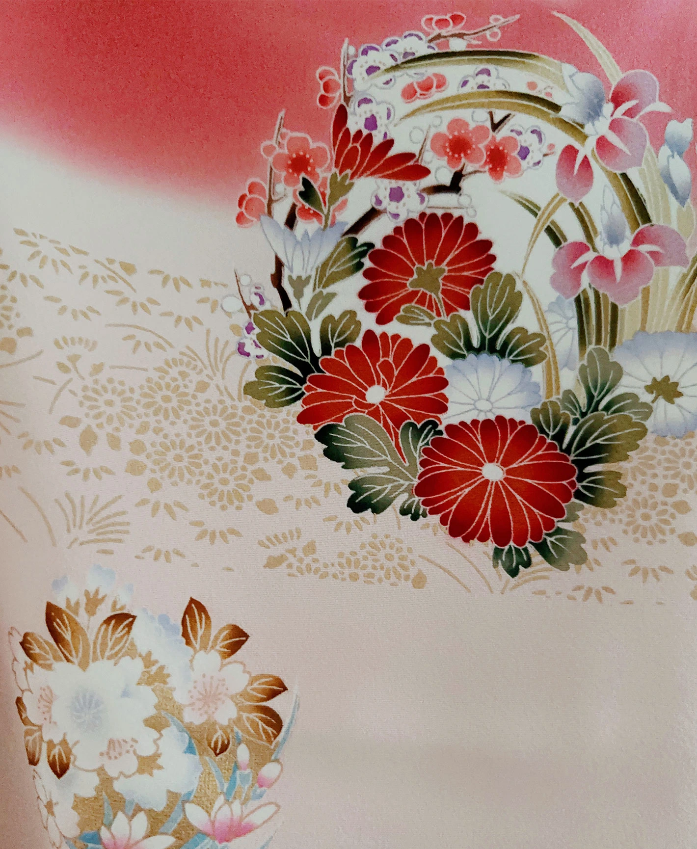 Light Purple Floral Landscape Furisode - Image 8