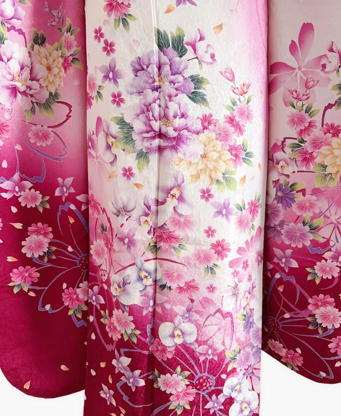 White Hundred Flowers Furisode - Image 5